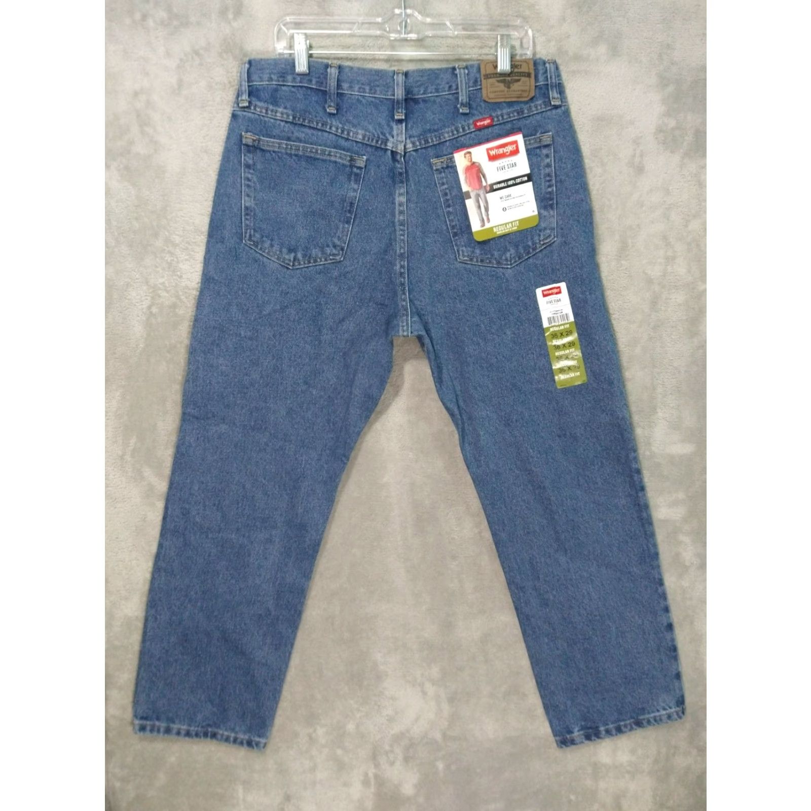 Wrangler Wrangler Jeans Mens 36x29 Blue Denim Regular Fit 5 Star Premium Dark Wash Size US 36 / EU 52 - 2 Thumbnail