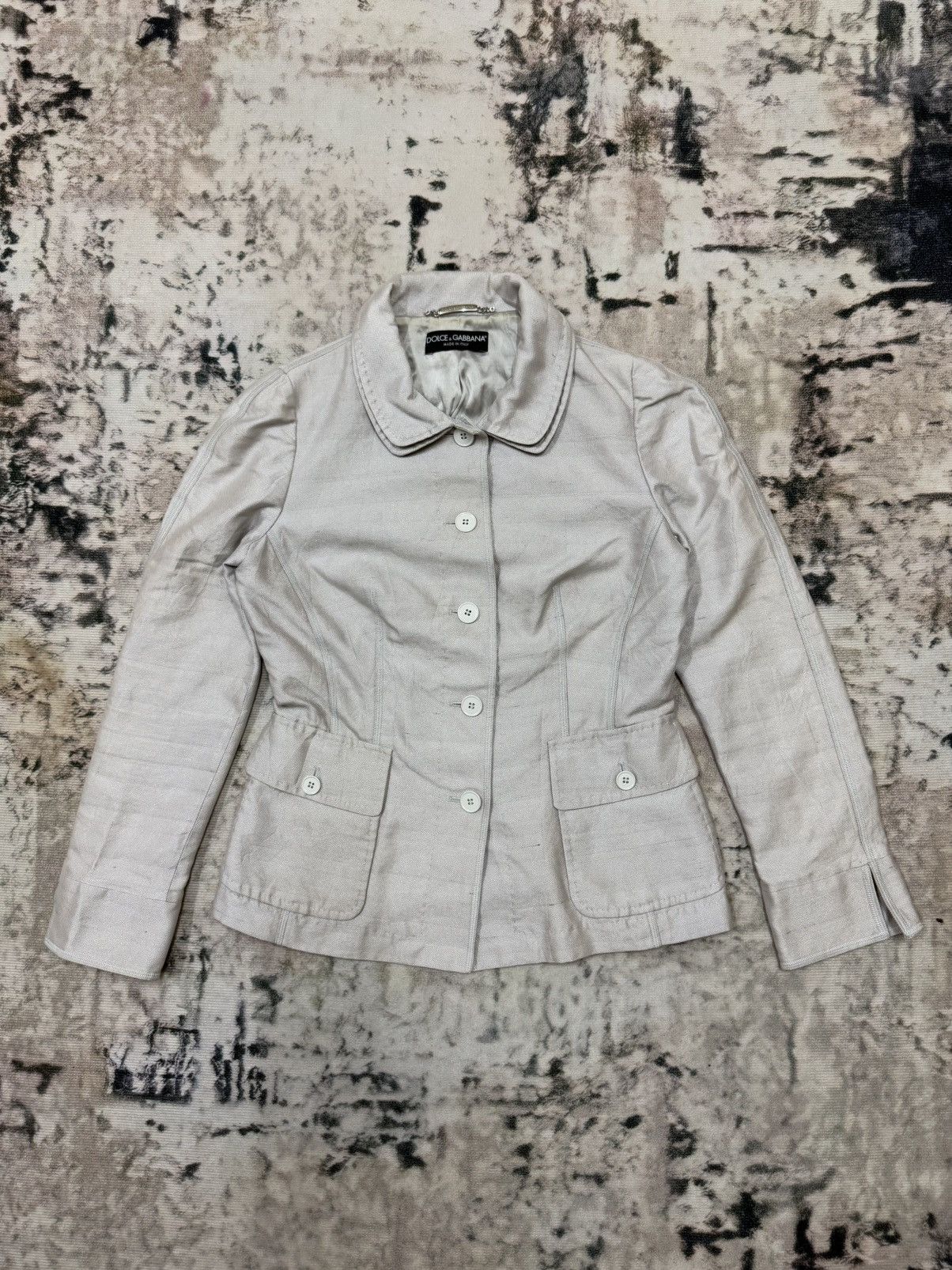 Dolce & Gabbana Dolce & Gabbana Women’s Career Double Colar Linen Blazer Size XS / US 0-2 / IT 36-38 - 3 Thumbnail