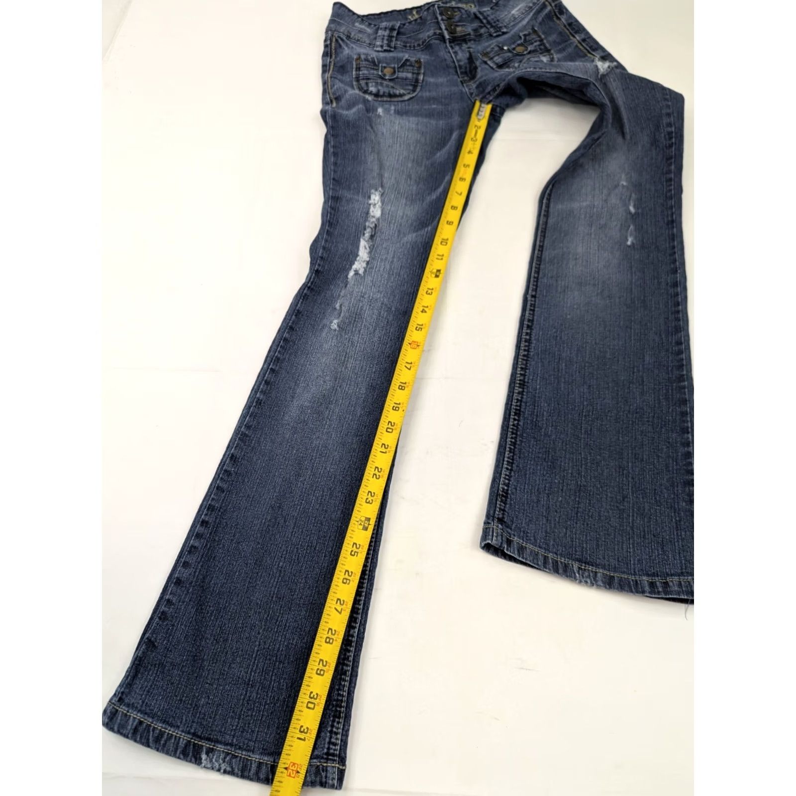 Vintage Wallflower Jeans Boots Distressed Women Junior 5 (29x32) Blue Denim 5-Pocket Size 27" / US 4 / IT 40 - 4 Thumbnail