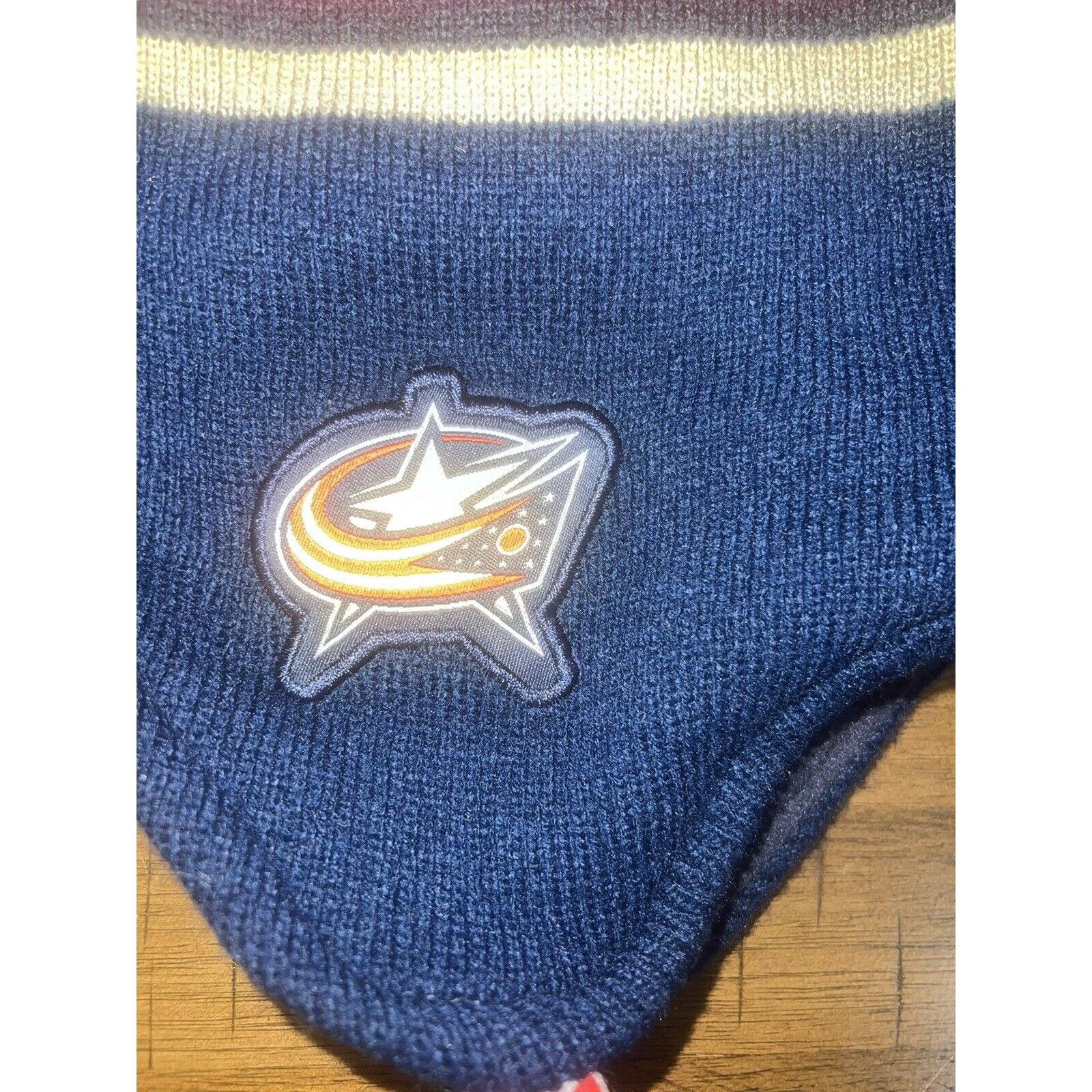 Other Columbus Blue Winter Hat Skull Ski Cap Ear Flap Sport NHL Size ONE SIZE - 2 Thumbnail