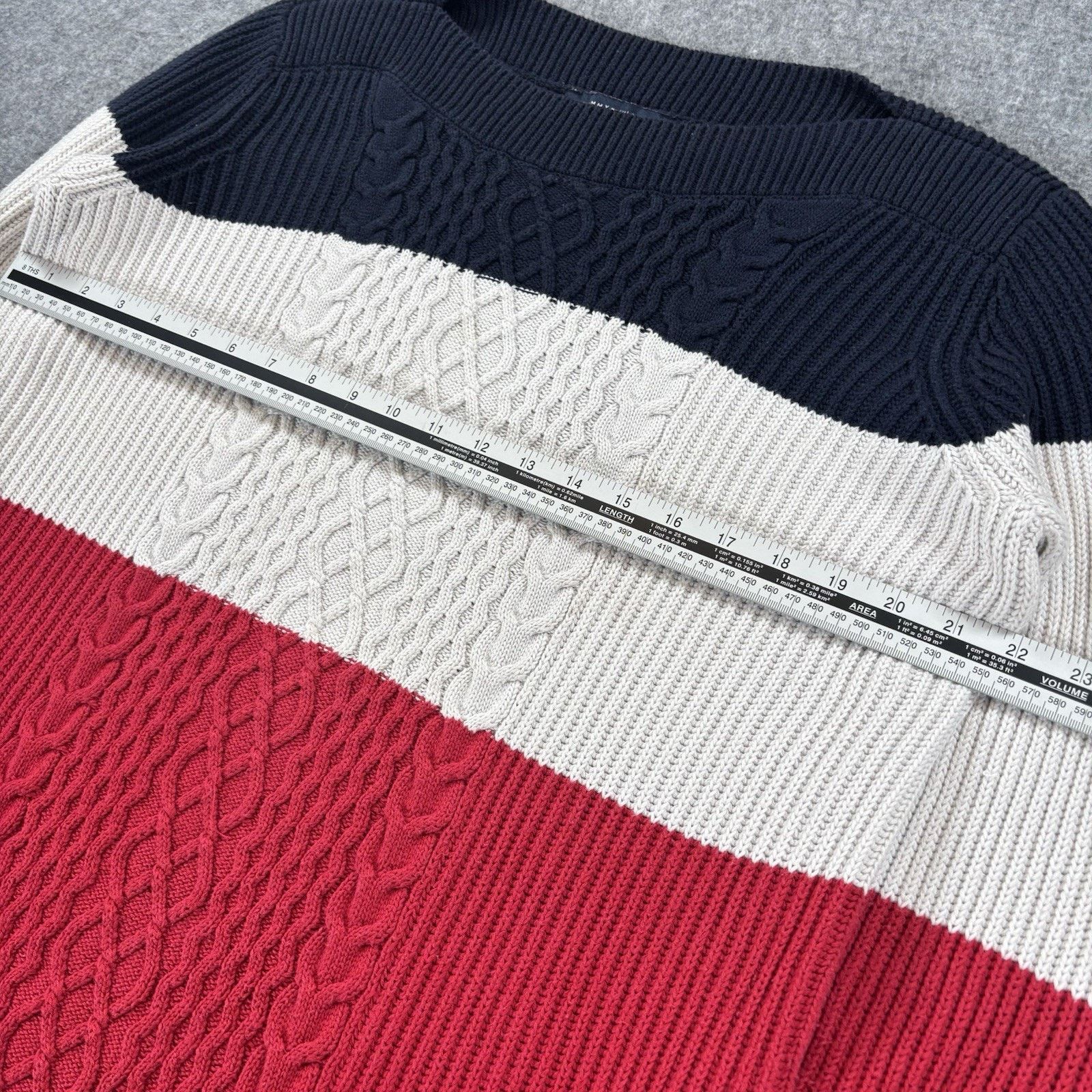 Tommy Hilfiger Tommy Hilfiger Sweater Women XL Cable Knit Colorblock Cotton Size XL / US 12-14 / IT 48-50 - 8 Thumbnail
