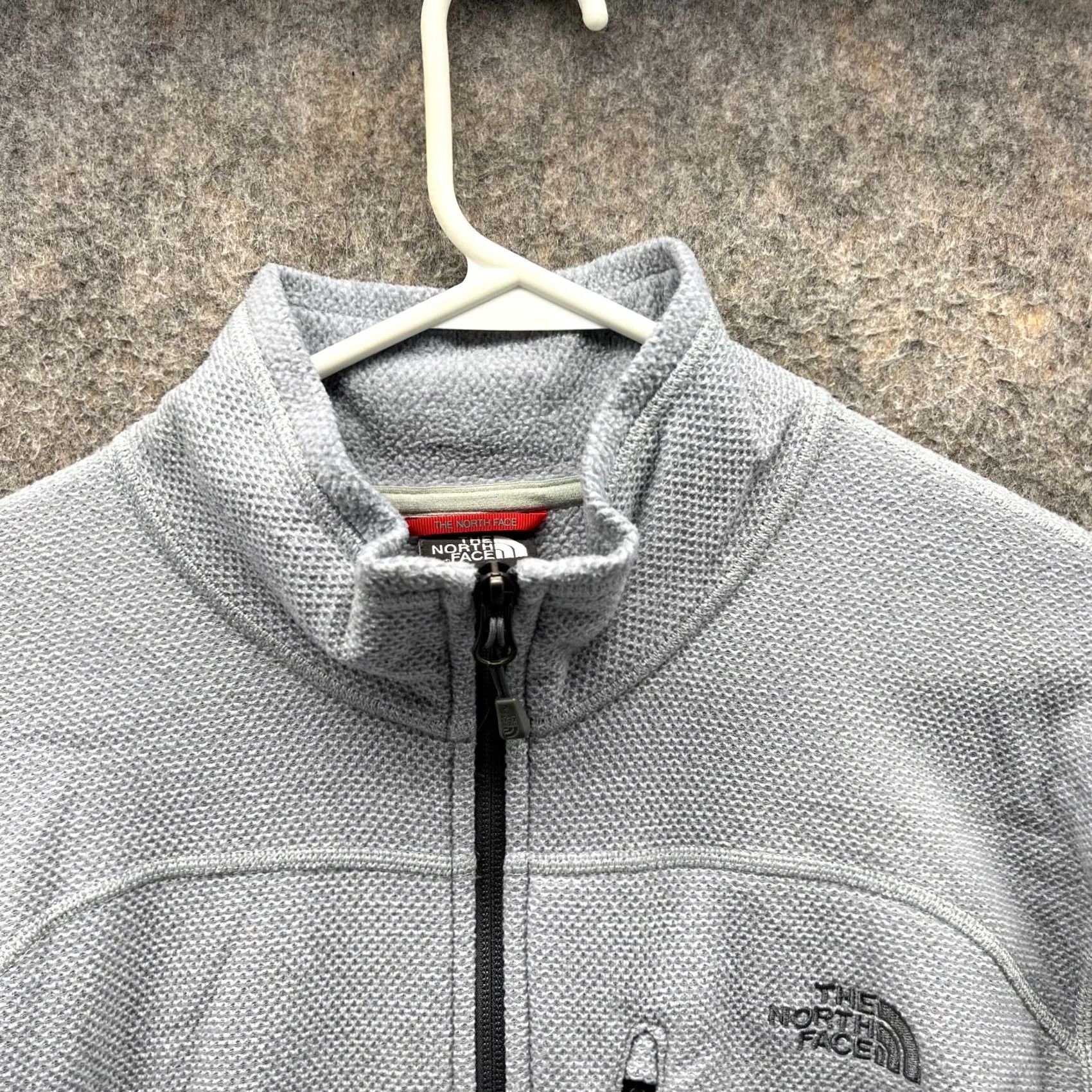 The North Face VINTAGE The North Face Sweater Jacket Mens L Full Zip Grey Fleece Textured Waffle Knit Size US L / EU 52-54 / 3 - 5 Thumbnail