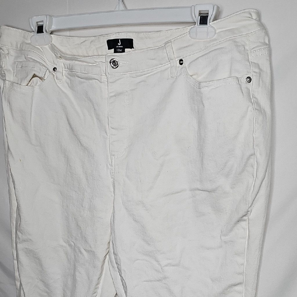 Jason Wu Jason Wu White Denim Cropped High Rise Skinny Jeans Sz 18 W Size 40" / US 18 - 2 Thumbnail