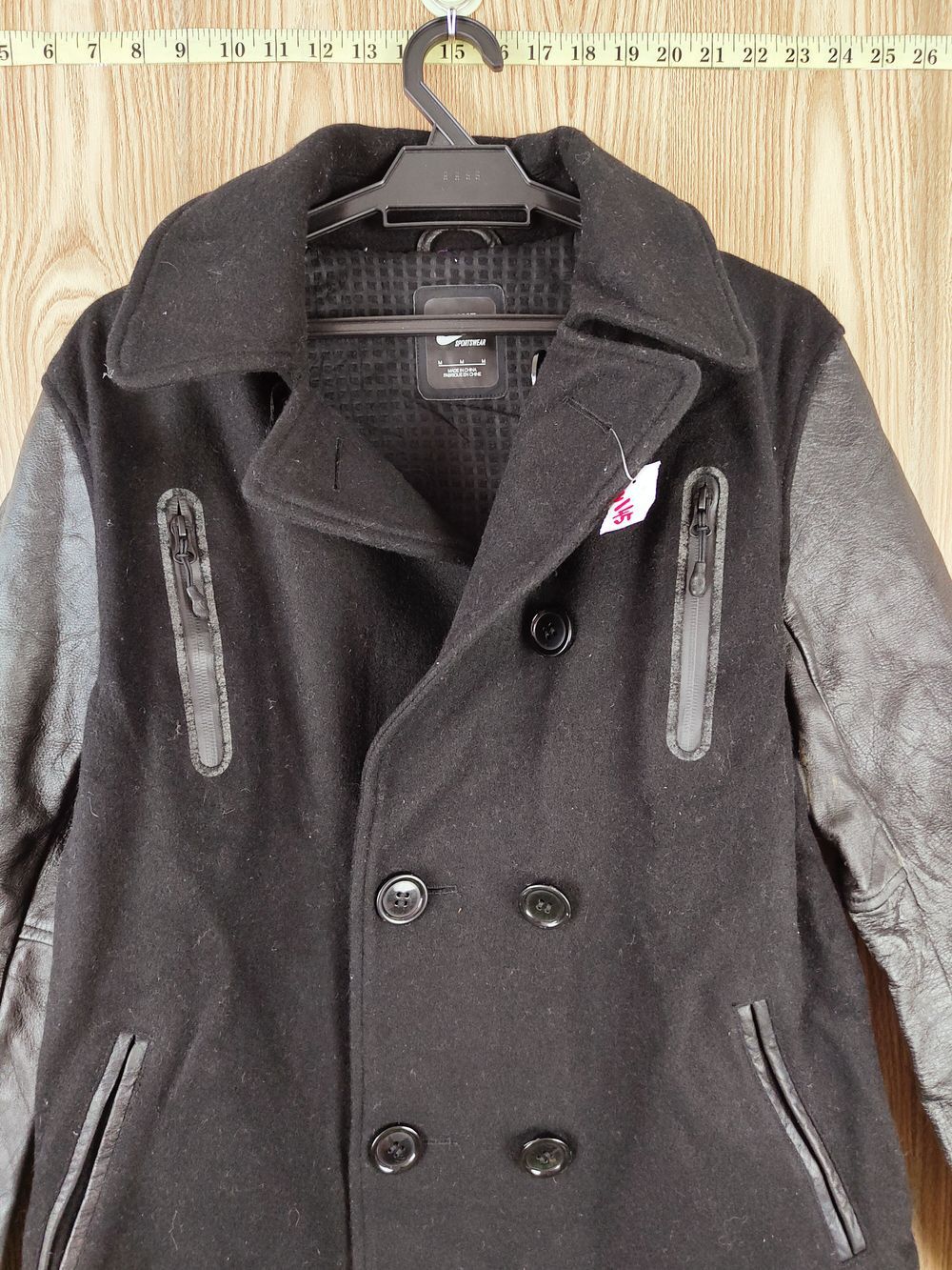 Nike DLL Nike Black Wool Leather varsity Jackets #W145 Size US M / EU 48-50 / 2 - 2 Thumbnail