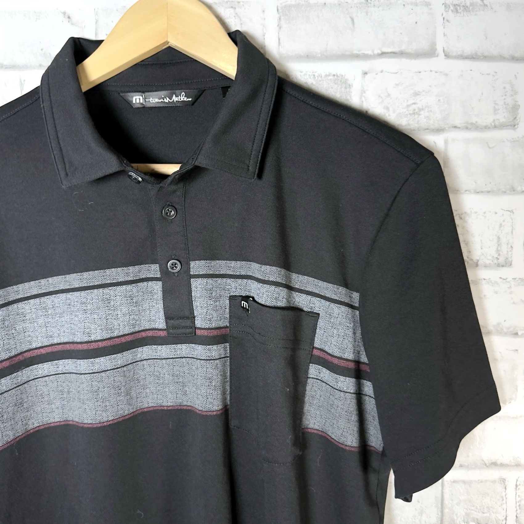 TravisMathew Travis Mathew Black Athletic Polo Shirt Mens Size M Size US M / EU 48-50 / 2 - 2 Thumbnail
