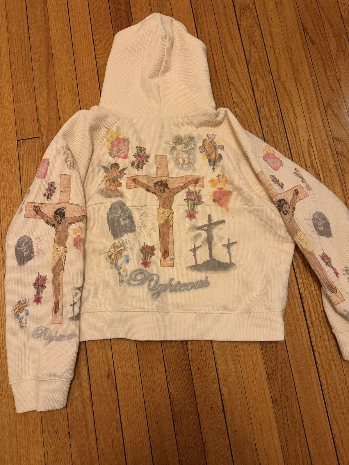 Other RIGHTEOUS RISEN KING ZIP UP HOODIE CREAM Size US L / EU 52-54 / 3 - 2 Thumbnail
