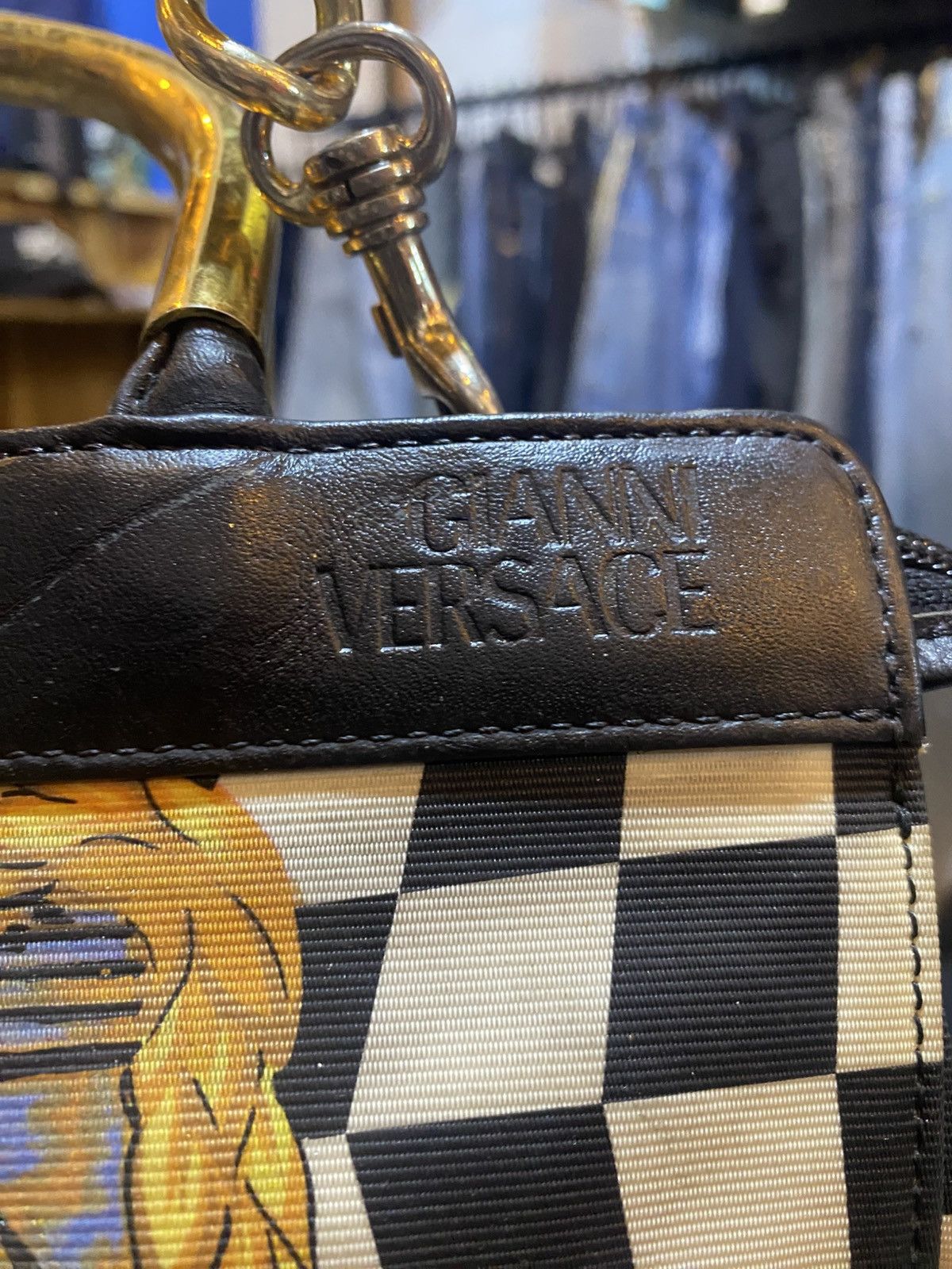 Versace Vintage gianni versace handbag print geometric chess Size ONE SIZE - 3 Thumbnail