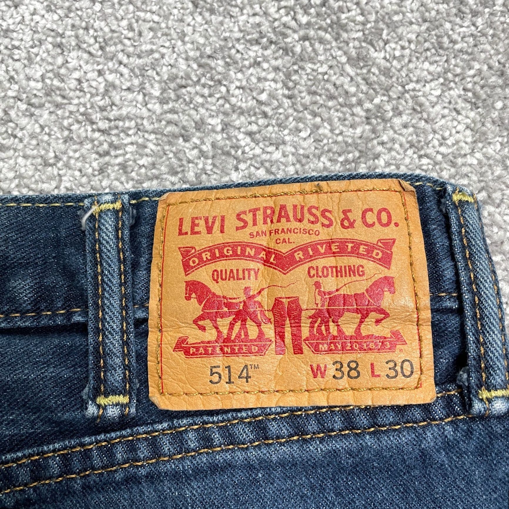 Levi's Levi's 514 Jeans Mens 38x30 Blue Dark Wash Denim Regular Straight Pants Credit? (just title) Size US 38 / EU 54 - 5 Thumbnail