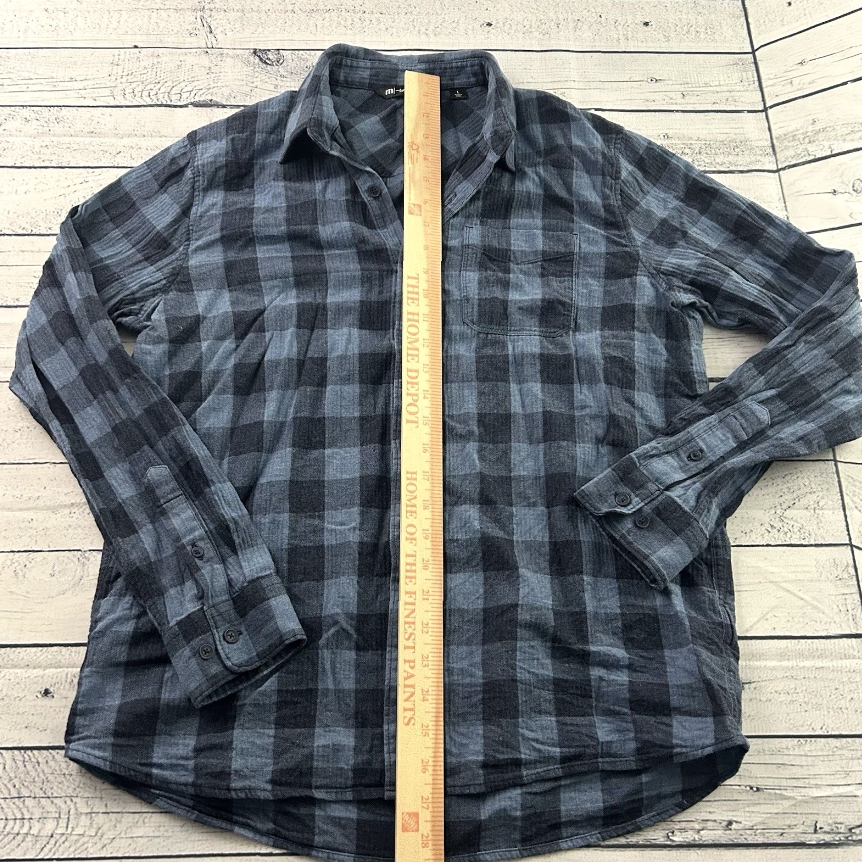 TravisMathew Travis Mathew Long Sleeve Plaid Button-Up Shirt Men L Blue Flannel Size US L / EU 52-54 / 3 - 3 Thumbnail