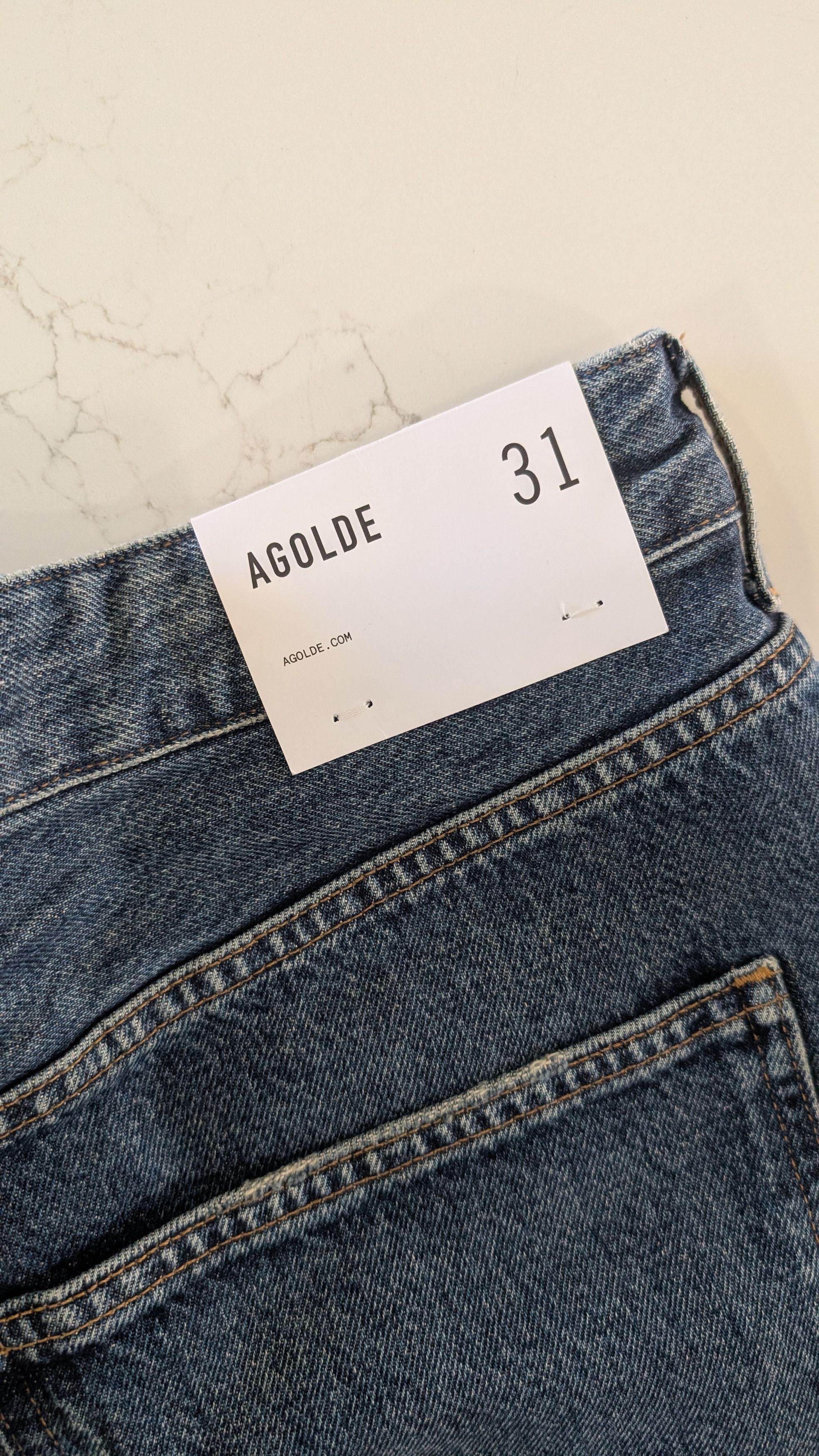Agolde AGOLDE Vana Fold Jeans Nexus Blue Size 31 Size 31" - 5 Thumbnail