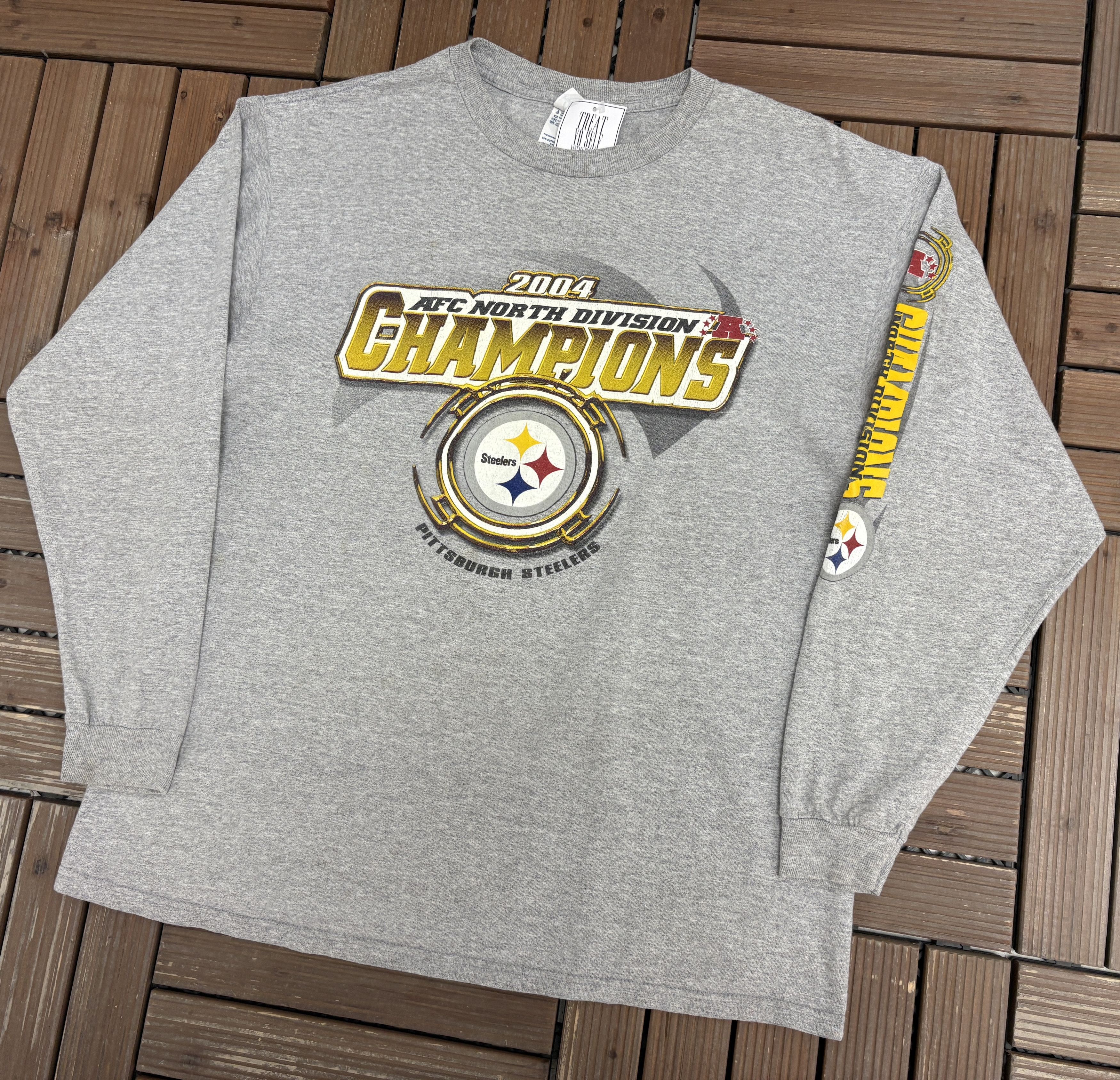 Vintage Pittsburgh Steelers 2004 AFC North Champions Vintage Tee Size US L / EU 52-54 / 3 - 3 Thumbnail