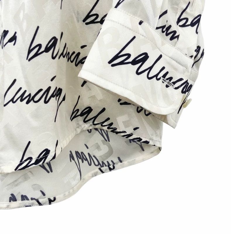 Balenciaga Balenciaga Printed logo breasted sun-proof long-sleeved sh Size US XS / EU 42 / 0 - 6 Thumbnail