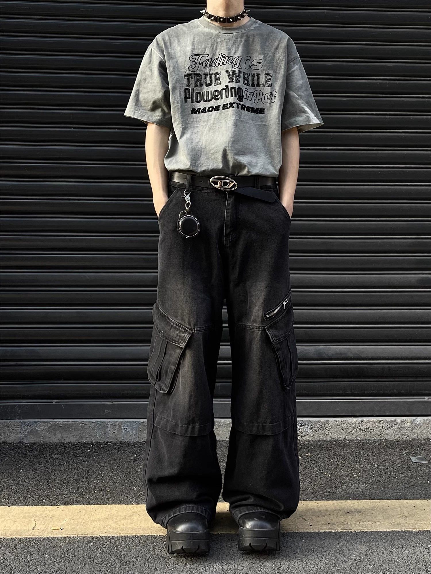 image of Large Pocket Workwear Jeans in Black, Men's (Size 32)
