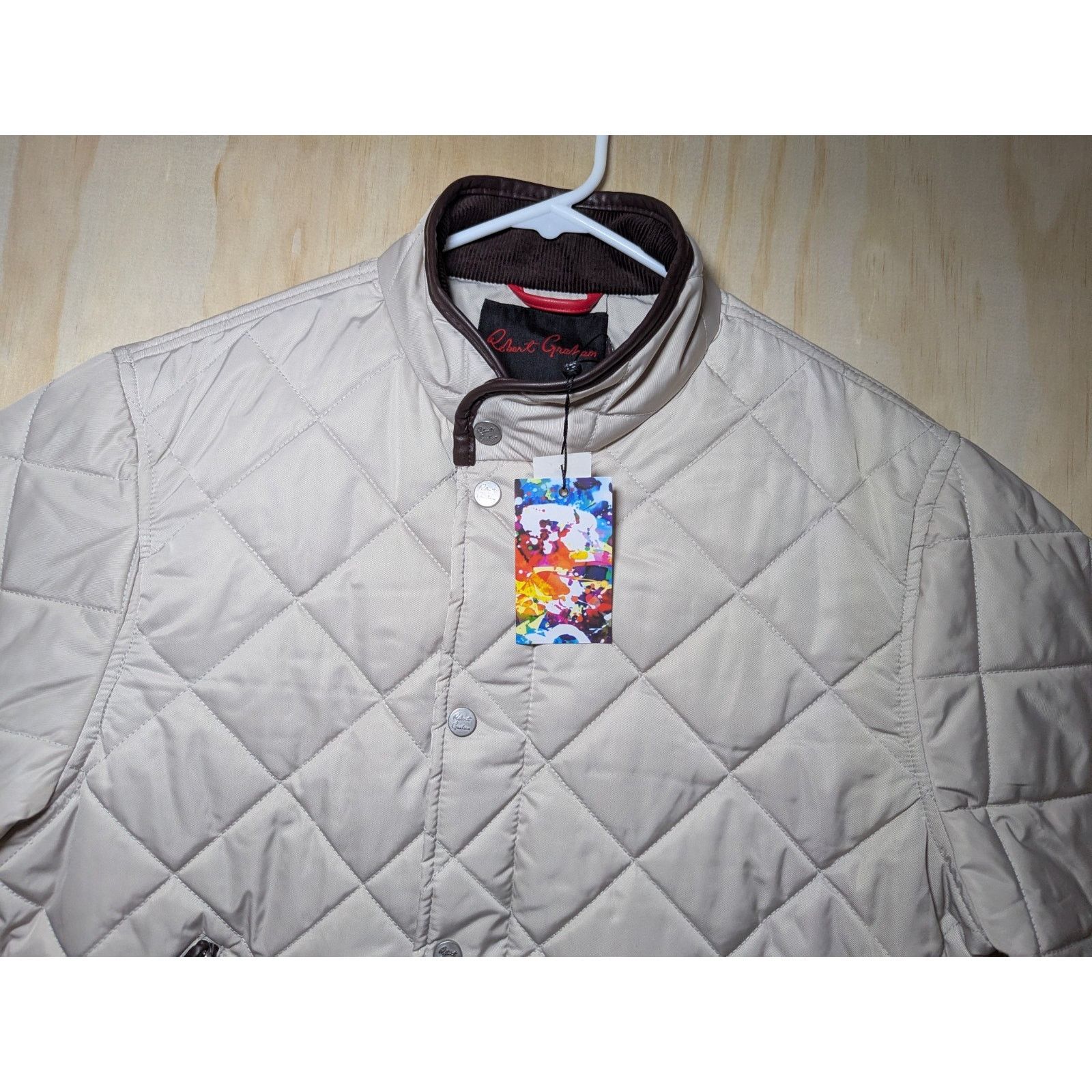 Robert Graham Robert Graham Men's Medium Quilted Jacket NWT Stone Snap Size US M / EU 48-50 / 2 - 6 Thumbnail