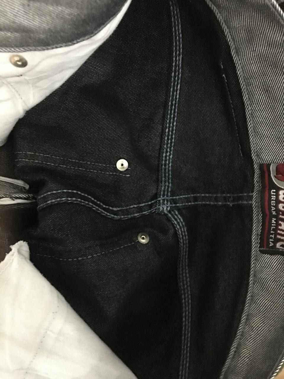 Jean × Wu-Tang Clan Vintage WU WEAR jeans, shiny gray silver metallic baggy Size US 29 - 4 Thumbnail