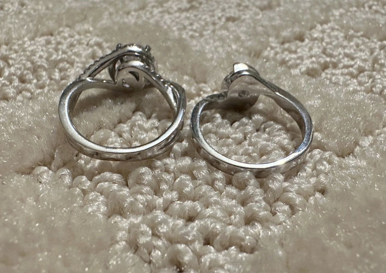 Other 2 Diamond Silver Rings Size ONE SIZE - 3 Thumbnail