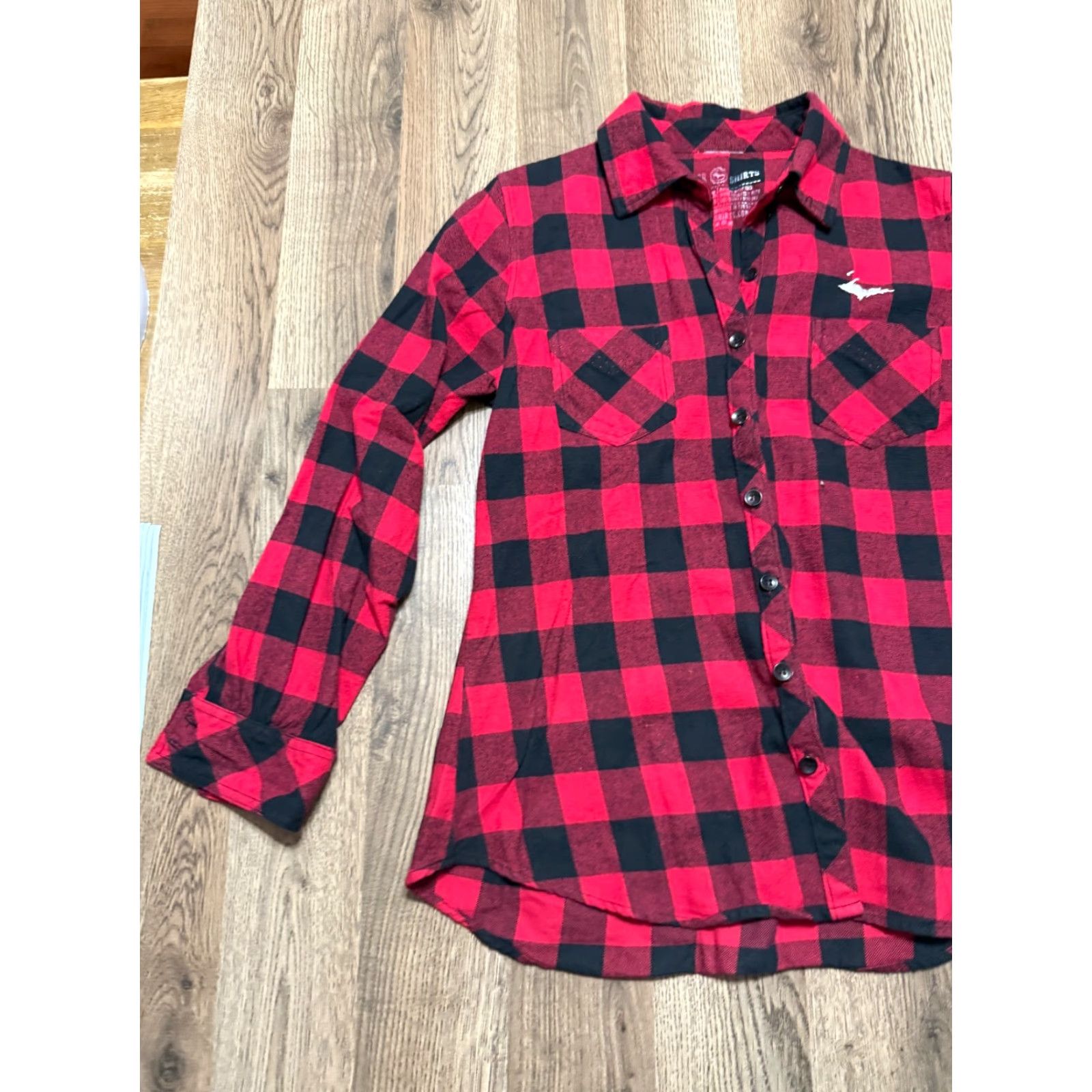 Vintage Yooper Shirt Women's M Black Red Plaid Long Sleeve Button-Up Shirt Size M / US 6-8 / IT 42-44 - 3 Thumbnail