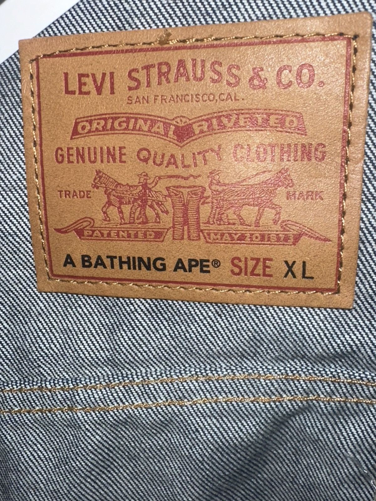 Bape × Levi's BAPE X LEVI’S SPLIT TRUCKER JACKET SIZE XL Size US XL / EU 56 / 4 - 9 Thumbnail