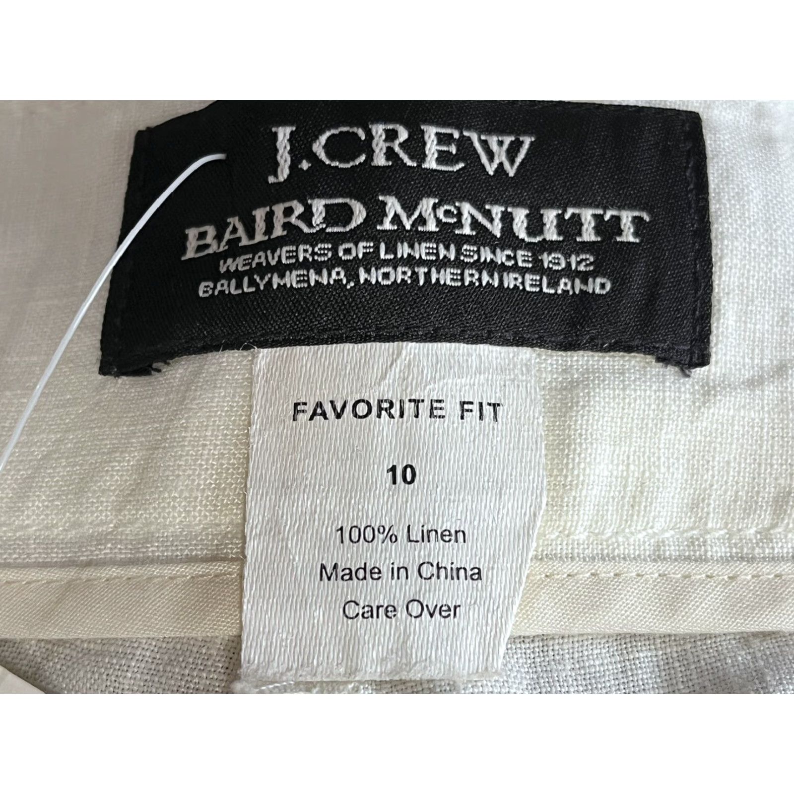 J.Crew J. CREW X BAIRD MCNUTT Ladies Linen Wide-Leg Pants Size 10 Ivory Flat Front Casual Travel Size 32" / US 10 / IT 46 - 5 Thumbnail