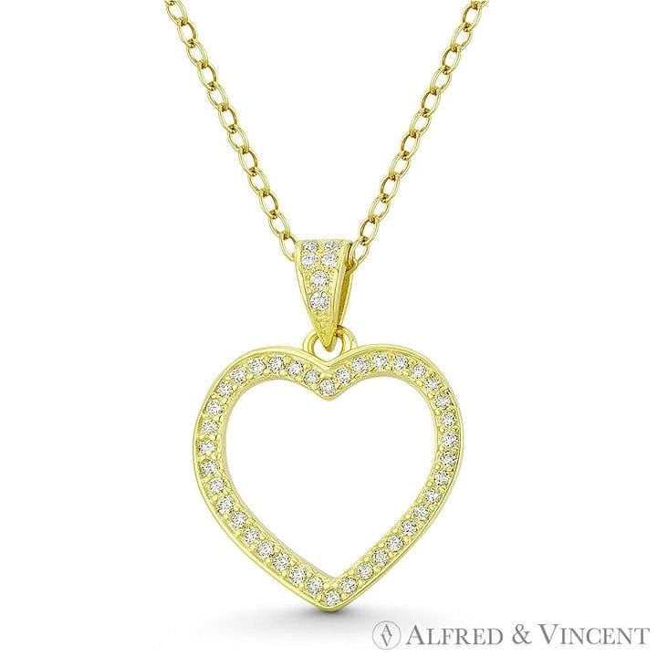 Other Heart CZ Crystal Accent Pendant in .925 Sterling Silver Size ONE SIZE - 1 Preview
