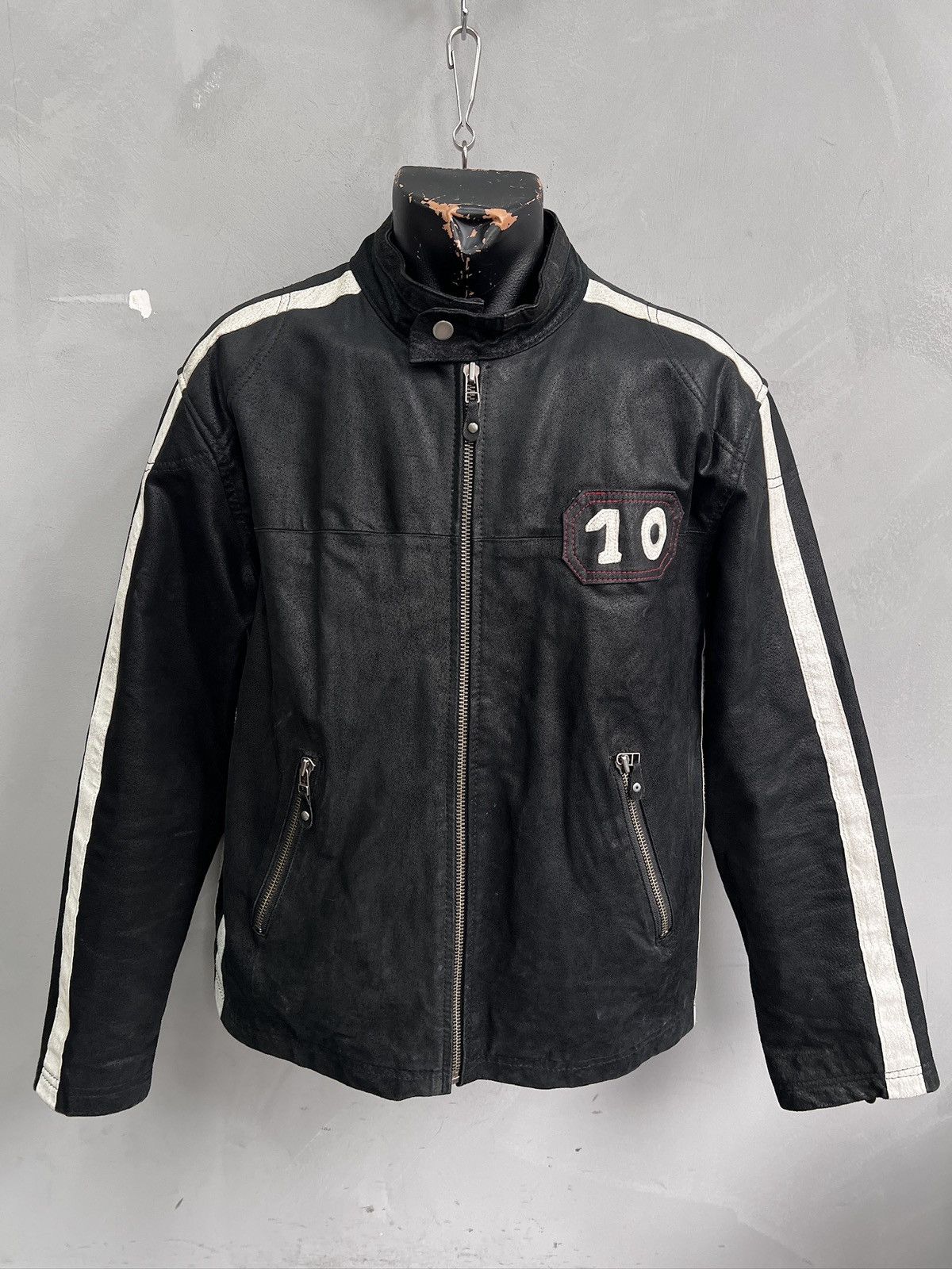 PPFM Archive black racing moto leather jacket marlboro style Size US L / EU 52-54 / 3 - 1 Thumbnail