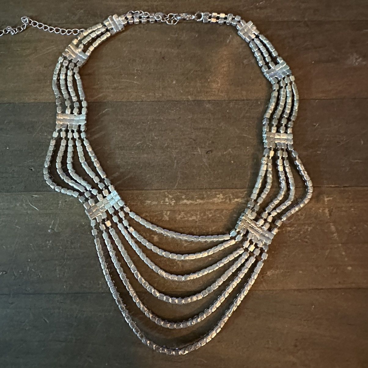 Other Silver tone crystal draped bib necklace Size ONE SIZE - 5 Thumbnail