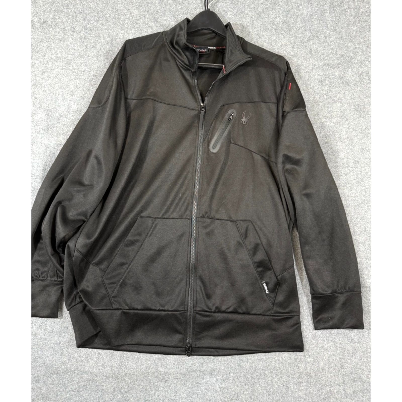 Spyder Spyder Track Jacket Mens L Black Full Zip Mock Neck Performance Activewear Outdoor Size US L / EU 52-54 / 3 - 2 Thumbnail