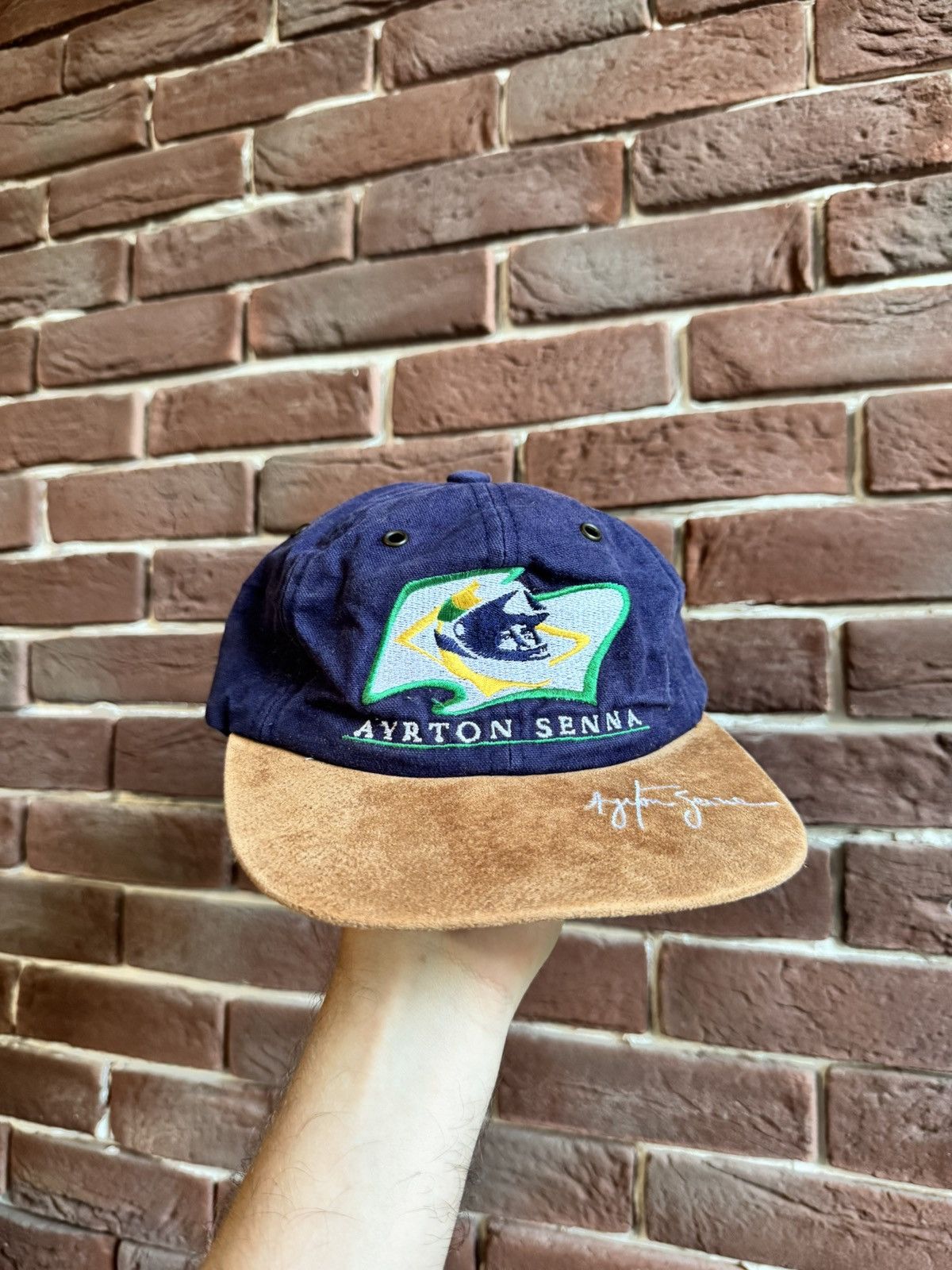 Vintage Vintage 90s Ayrton Senna Formula One Racing F1 Cap Hat Grail Size ONE SIZE - 1 Thumbnail