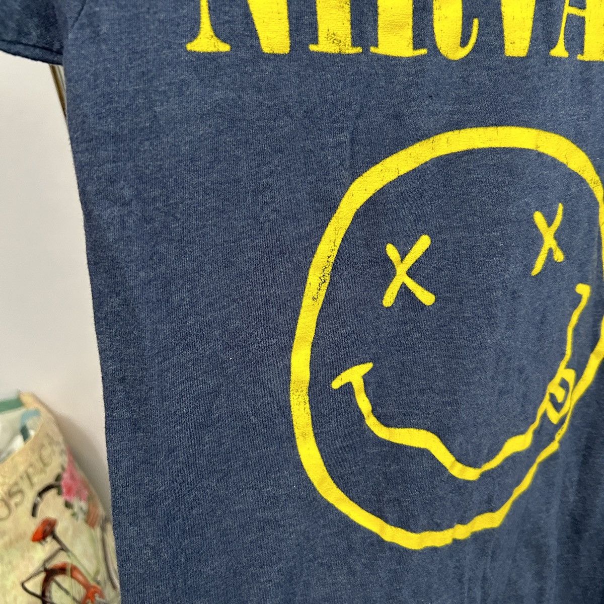 Nirvana Nirvana Dark Blue and Yellow Graphic Tee Sz Small - "Harley" Size S / US 4 / IT 40 - 6 Thumbnail