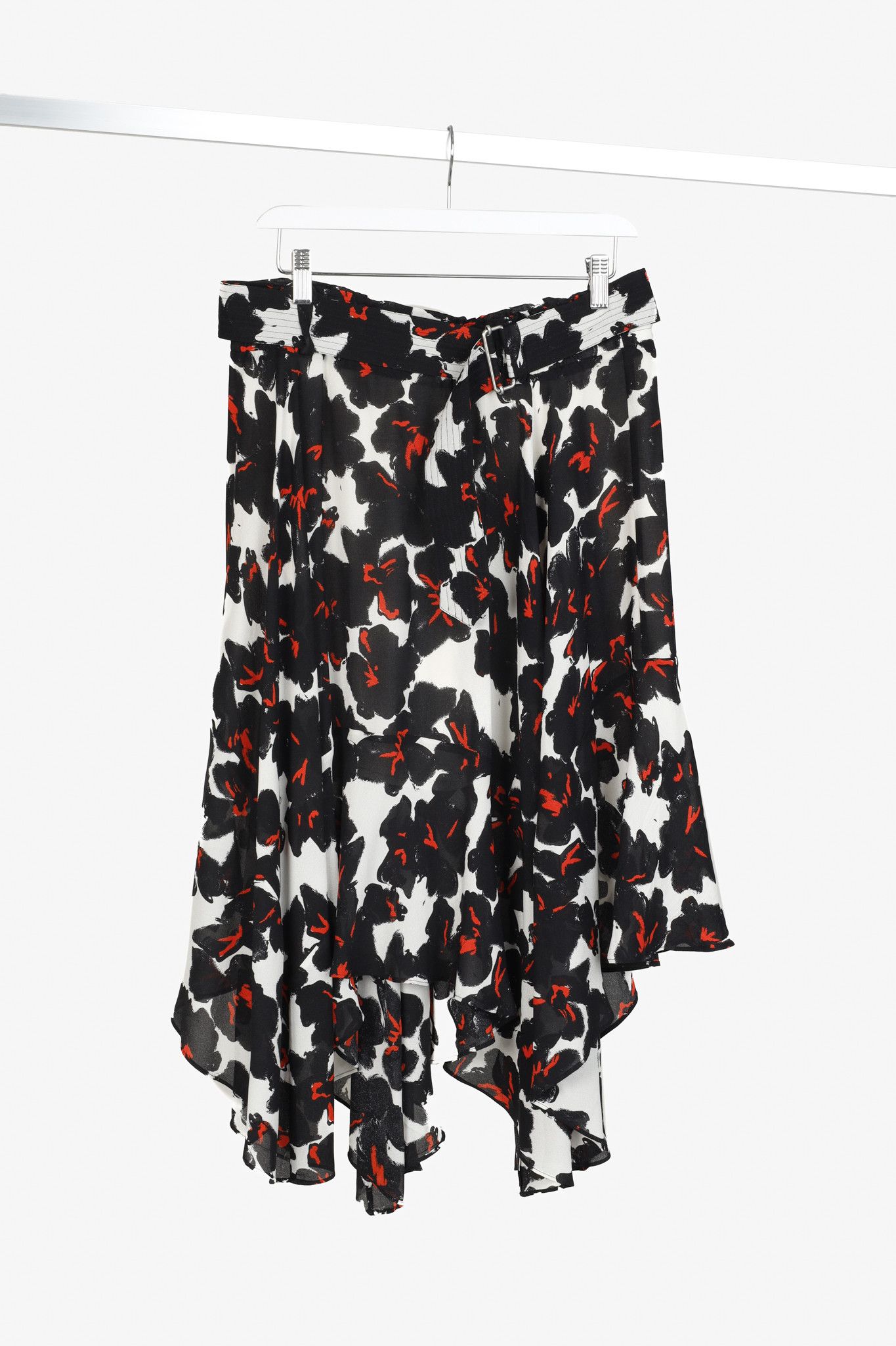 A.L.C. A.L.C. Bias Black Floral Silk Skirt Size 30" / US 8 / IT 44 - 1 Thumbnail