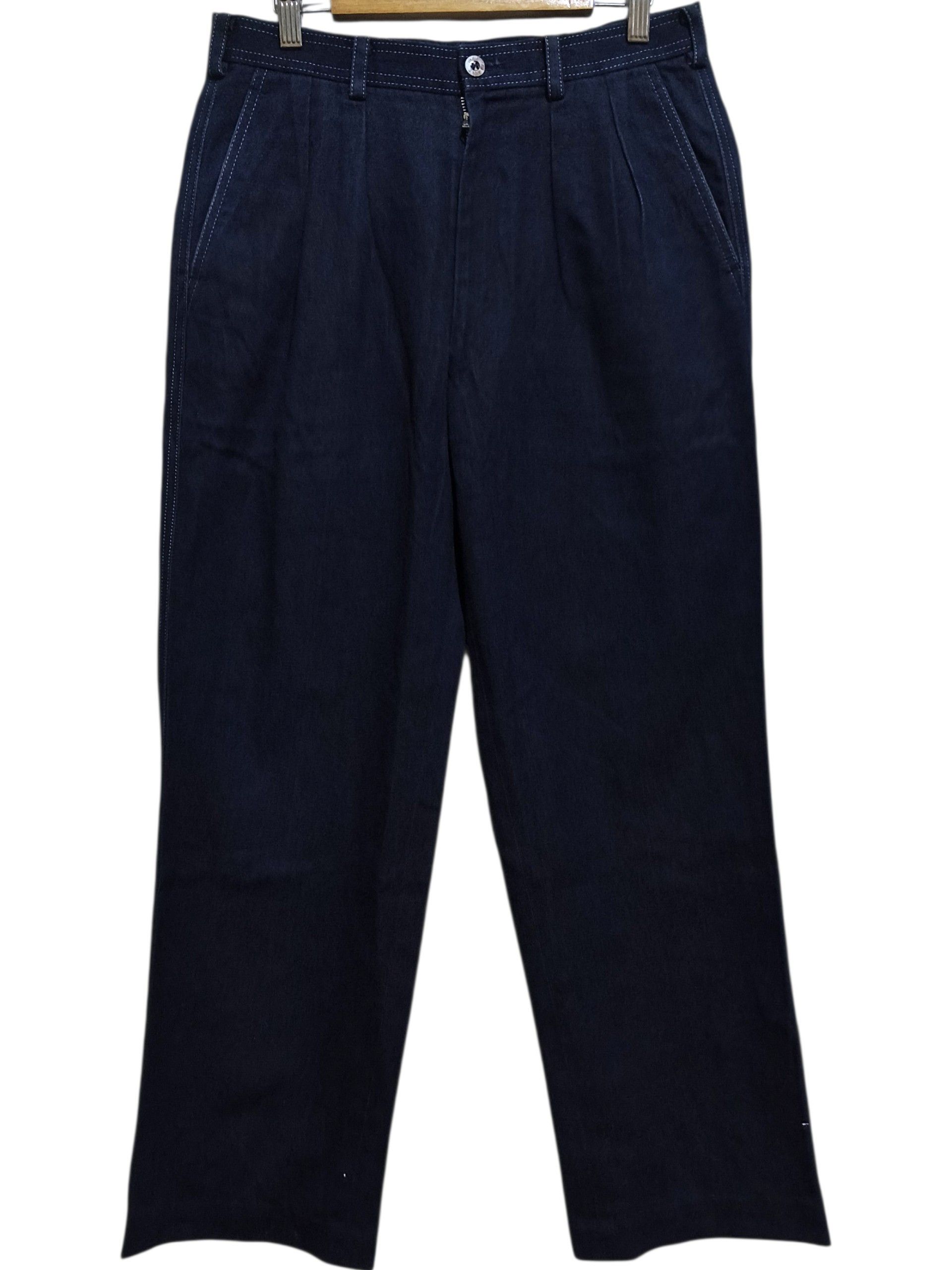 Celine 💥Vintage Celine Monsieur Wide Straight Leg Denim Trousers Size US 30 / EU 46 - 1 Thumbnail