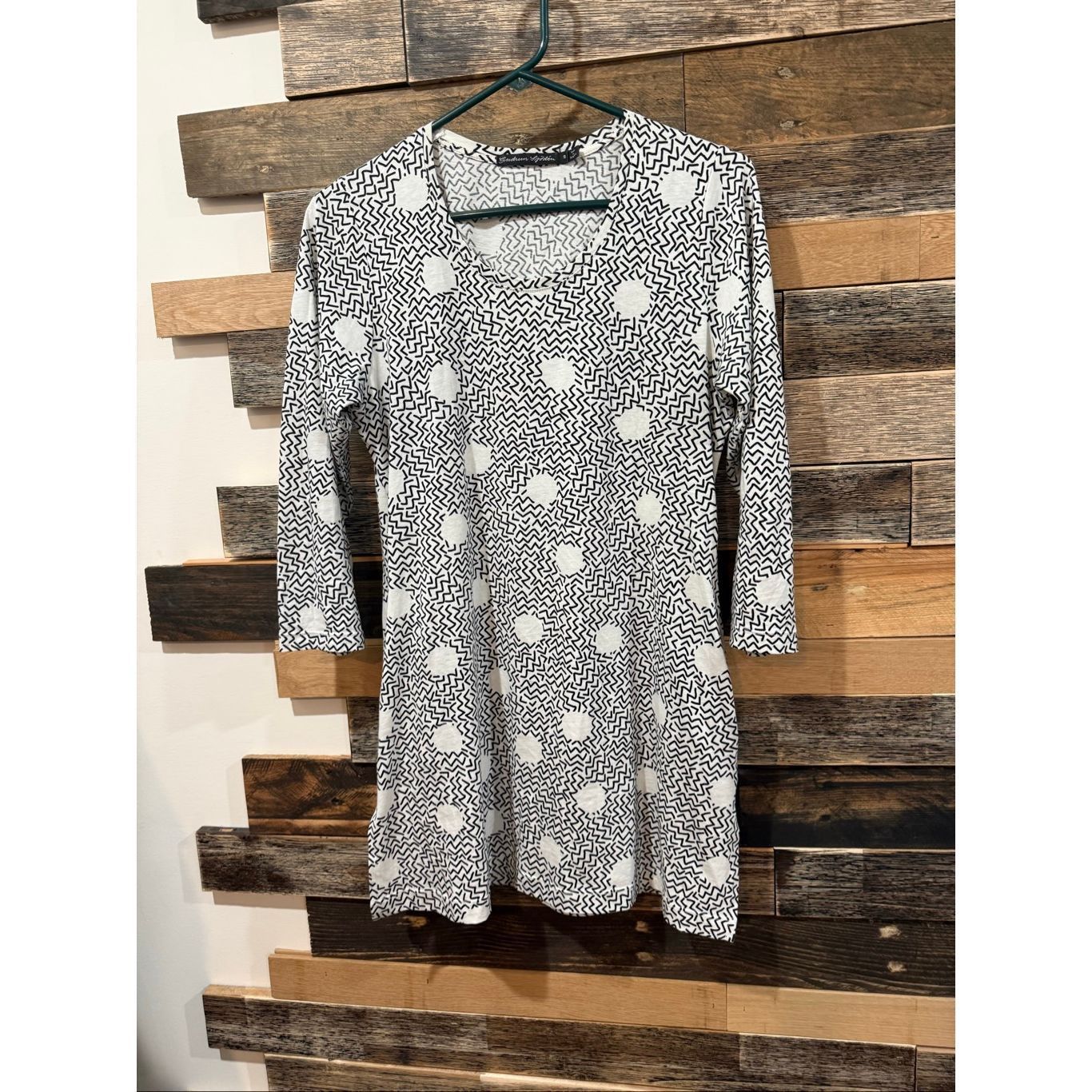 Guru Gudrun Sjoden blouse top tunic pockets lagenlook geometric p Size S / US 4 / IT 40 - 1 Thumbnail