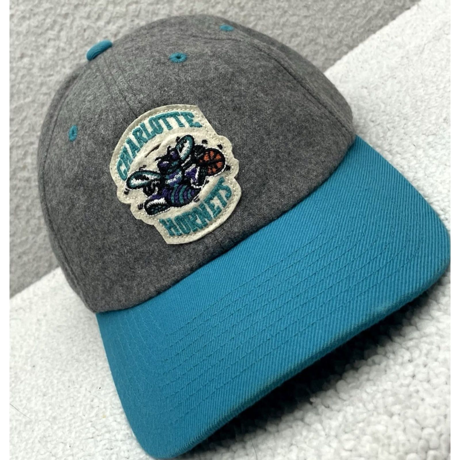 Mitchell & Ness Mitchell & Ness Charlotte Hornets Hat Snapback Wool Blend Gray Teal Hardwood Men Size ONE SIZE - 2 Thumbnail