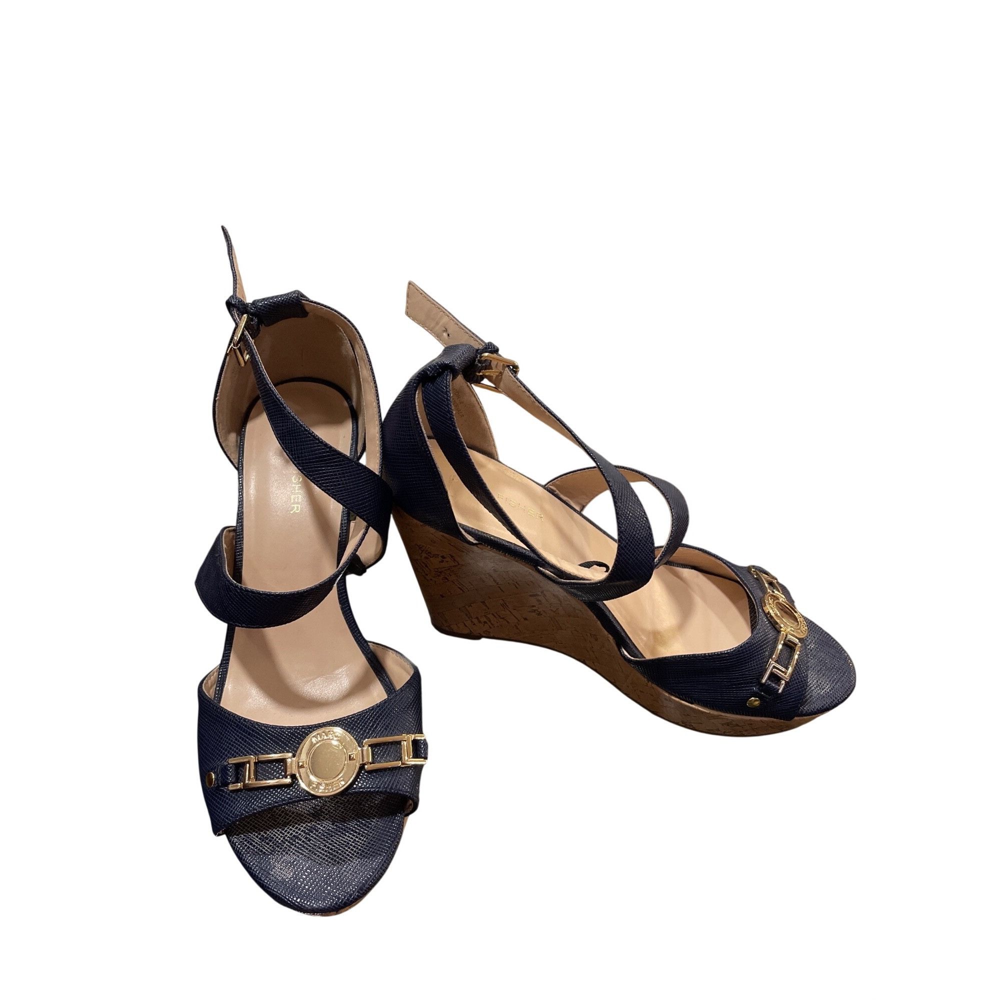 Marc Fisher Marc Fisher wms green gold 4" dress wedge heels shoes sz 9.5 Size US 9.5 / IT 39.5 - 1 Thumbnail