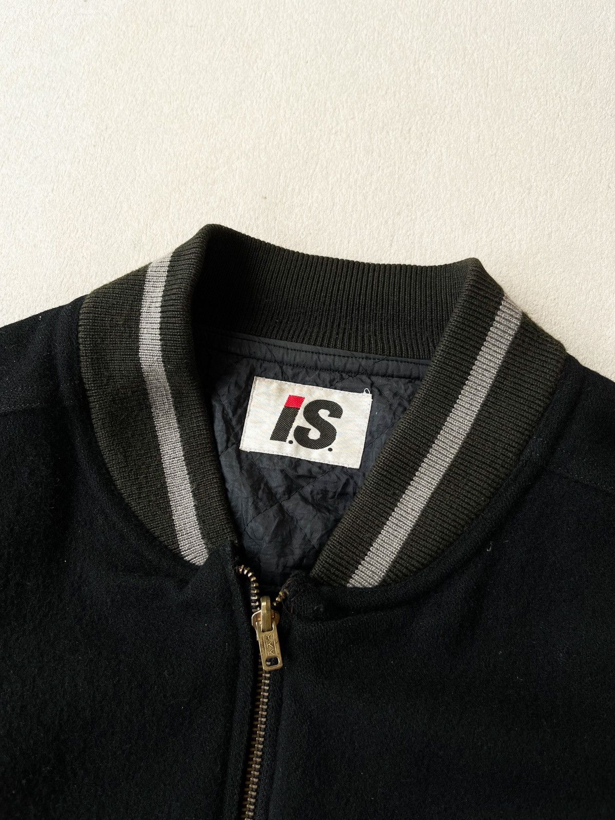 Issey Miyake 1980’s ISSEY MIYAKE Care label Wool/Leather Varsity Bomber Size US XL / EU 56 / 4 - 16 Thumbnail