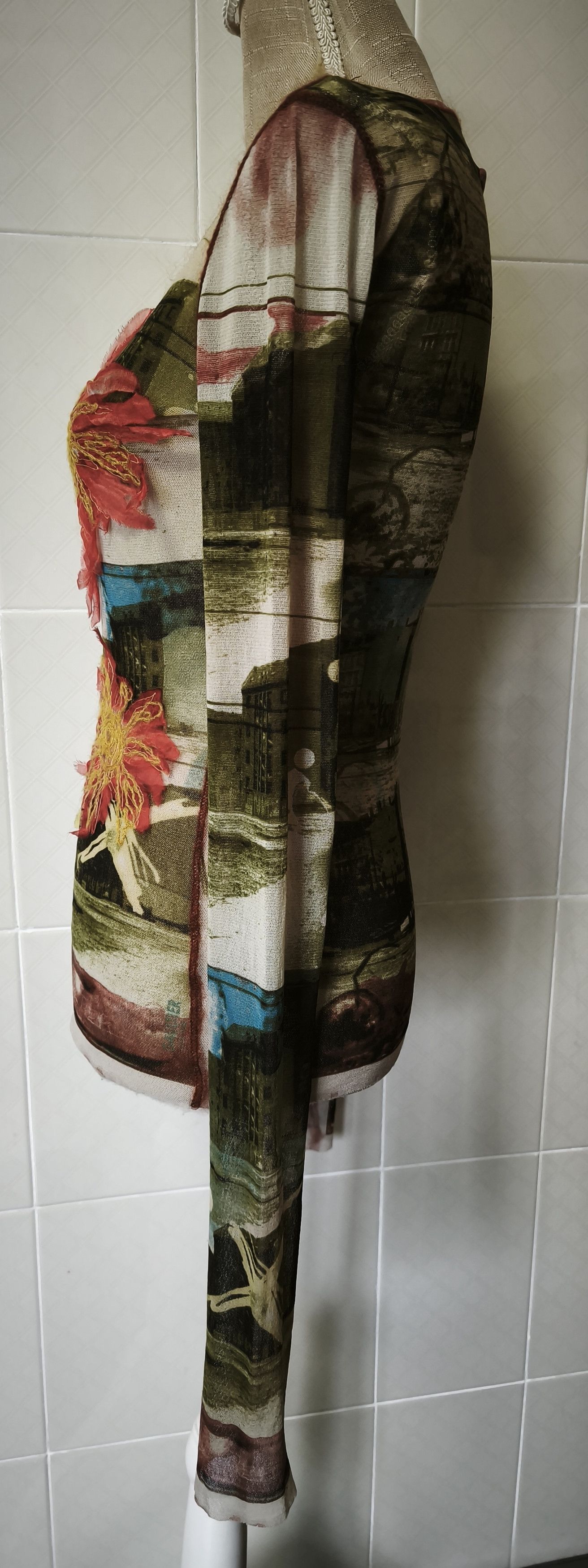 Jean Paul Gaultier 2002 - Old buildings photos print - mesh top Size M / US 6-8 / IT 42-44 - 12 Thumbnail