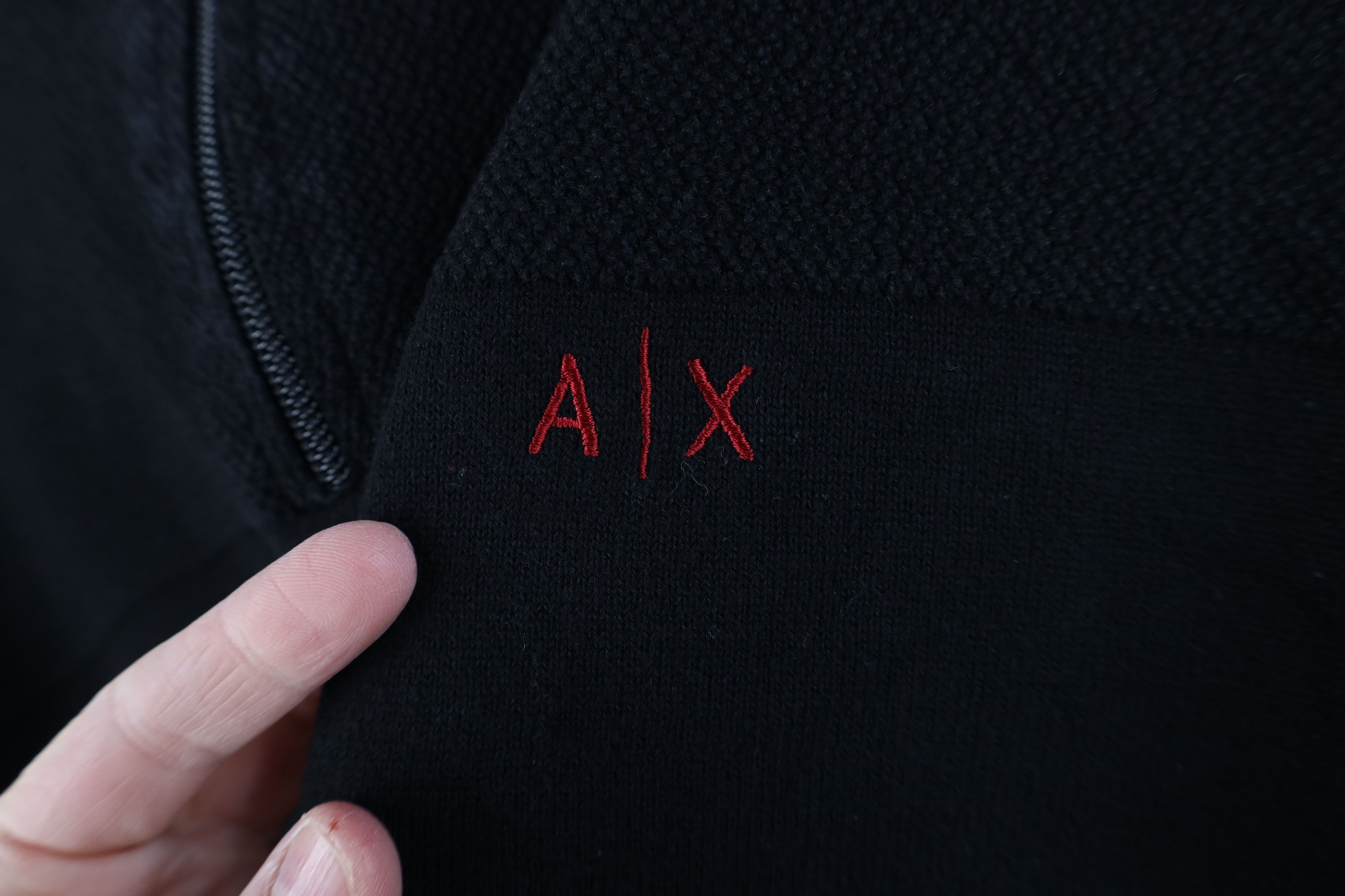 Armani Exchange Armani Exchange Thermal Knit 1/4 Half Zip Sweater Black Size US M / EU 48-50 / 2 - 4 Thumbnail