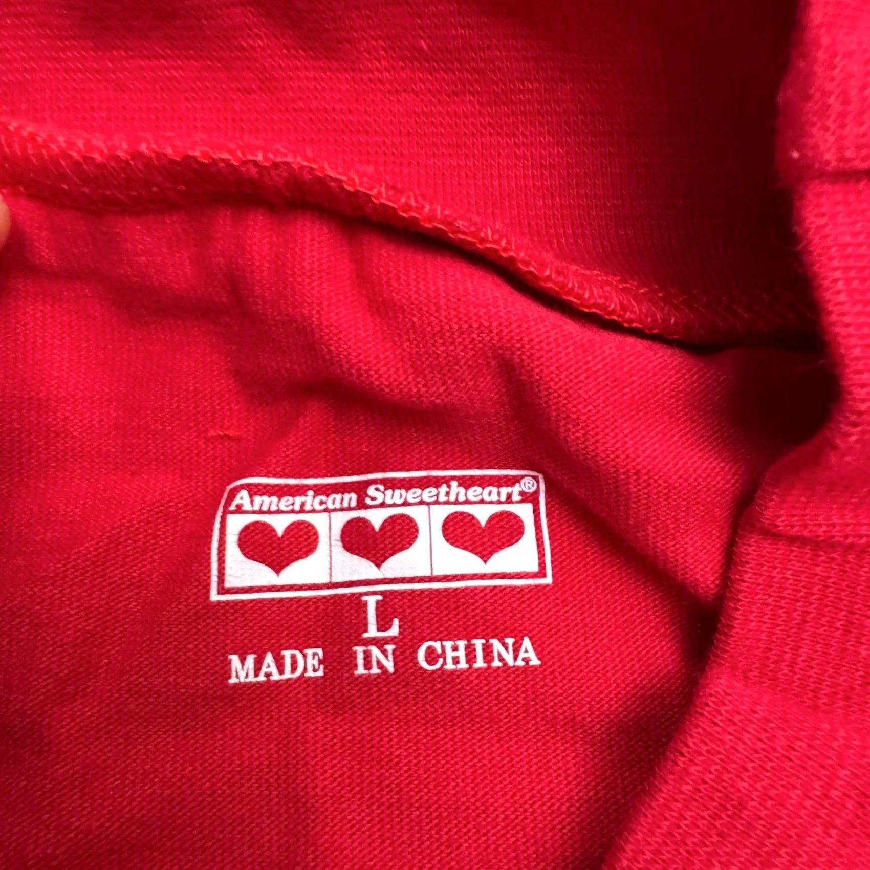Vintage American Sweetheart Shirt Womens Large Red Cotton Blend Mock Neck Long Sleeve Casual Shirt Size L / US 10 / IT 46 - 4 Thumbnail