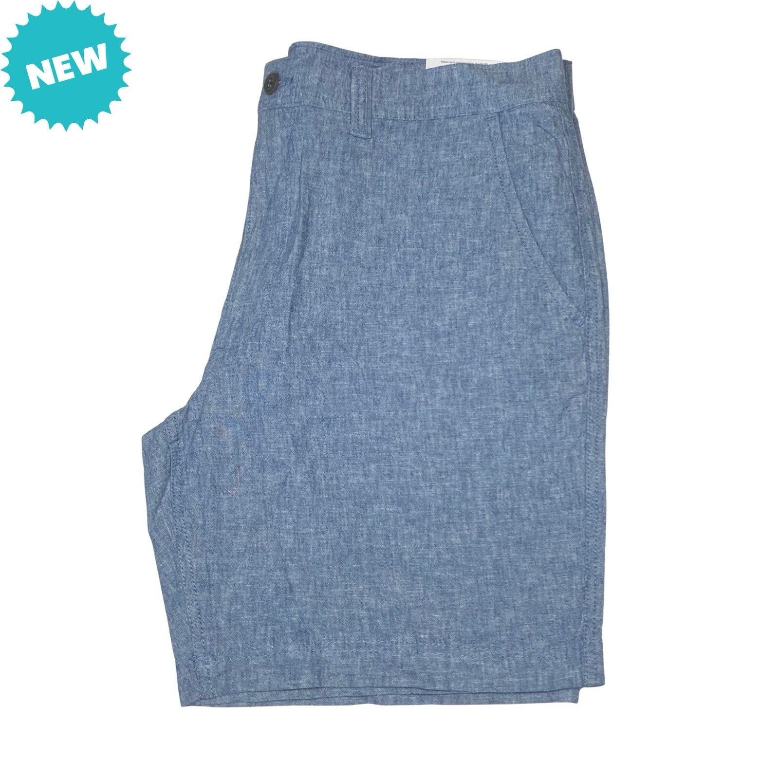 St. Johns Bay St John’s Bay Shorts Men’s Size 40 Navy Linen Flat Front Size US 40 / EU 56 - 2 Thumbnail