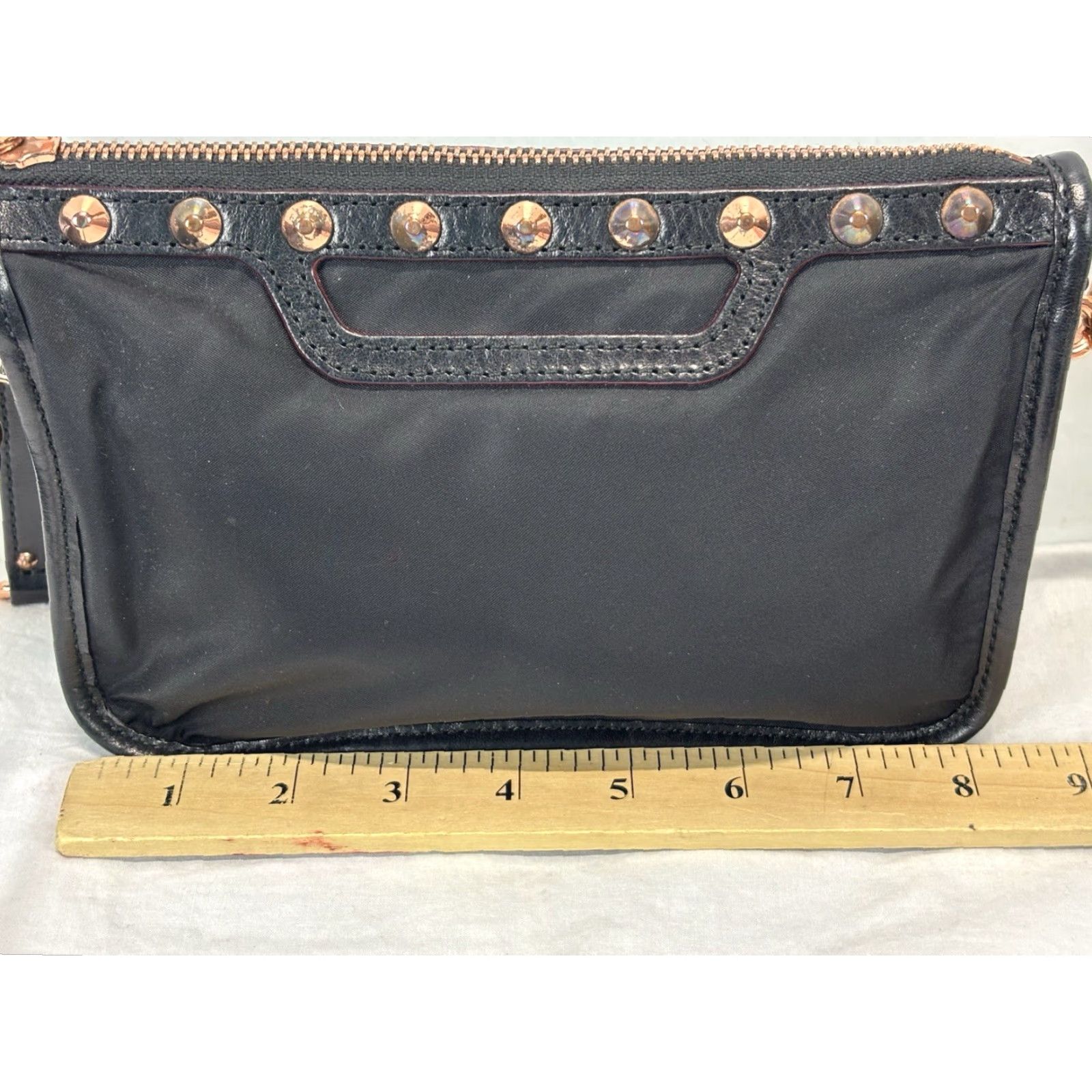MZ Wallace VINTAGE MZ Wallace Mini Crossbody Bag Black Studded Nylon Women's Size ONE SIZE - 8 Thumbnail