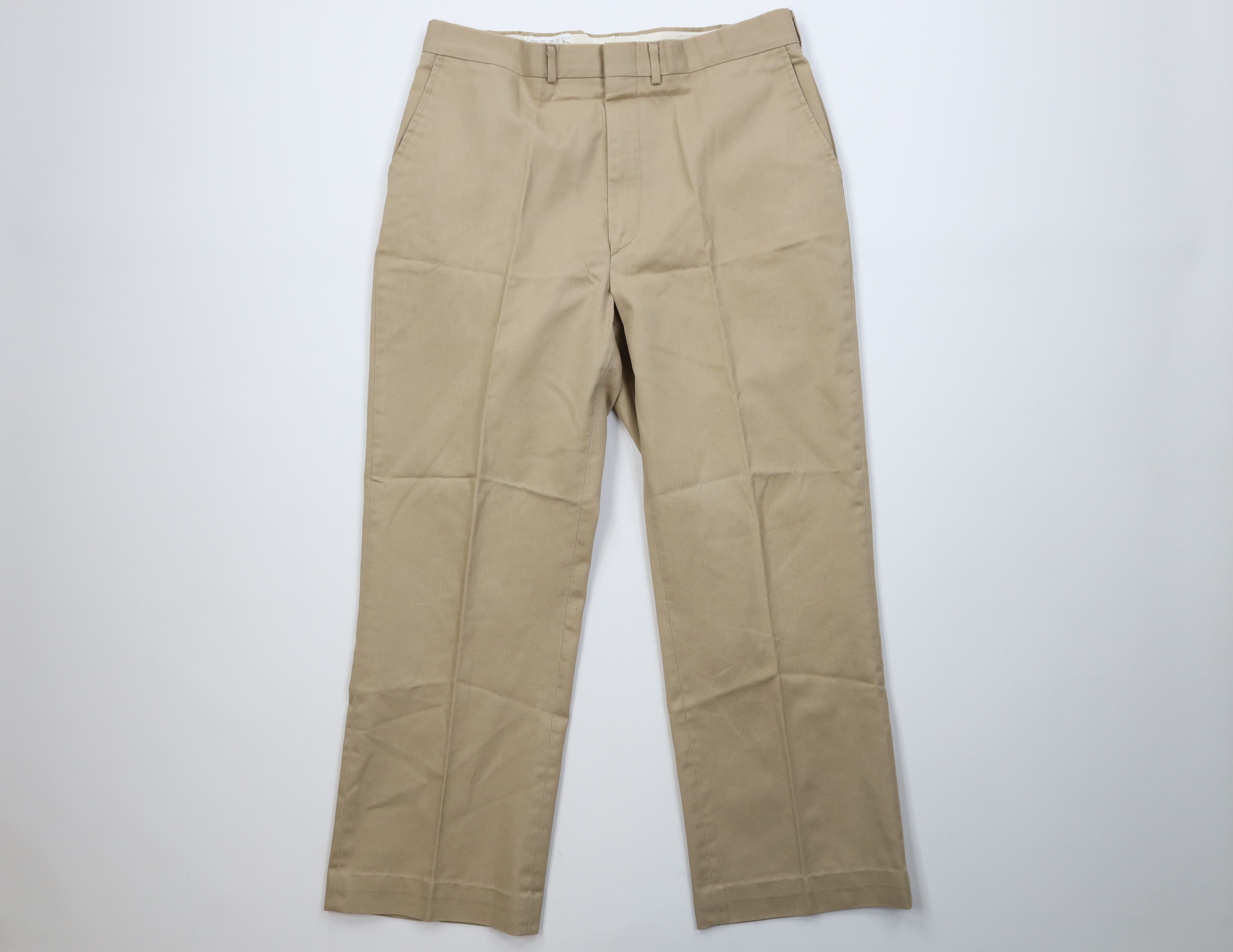 Vintage Vintage 70s Streetwear Wide Leg Chino Pants Trousers Tan Size US 34 / EU 50 - 1 Thumbnail