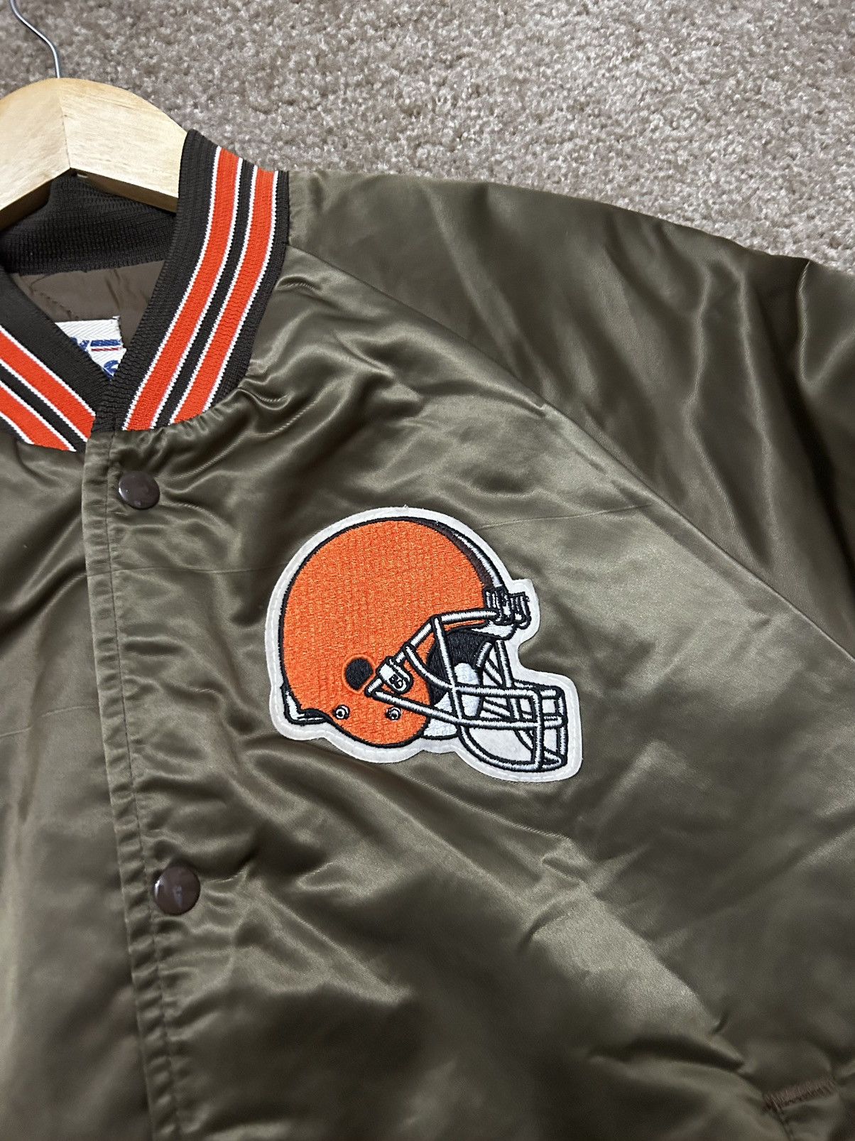 Chalk Line × NFL × Vintage Vintage 80s Cleveland Browns satin bomber jacket Size US XL / EU 56 / 4 - 3 Thumbnail