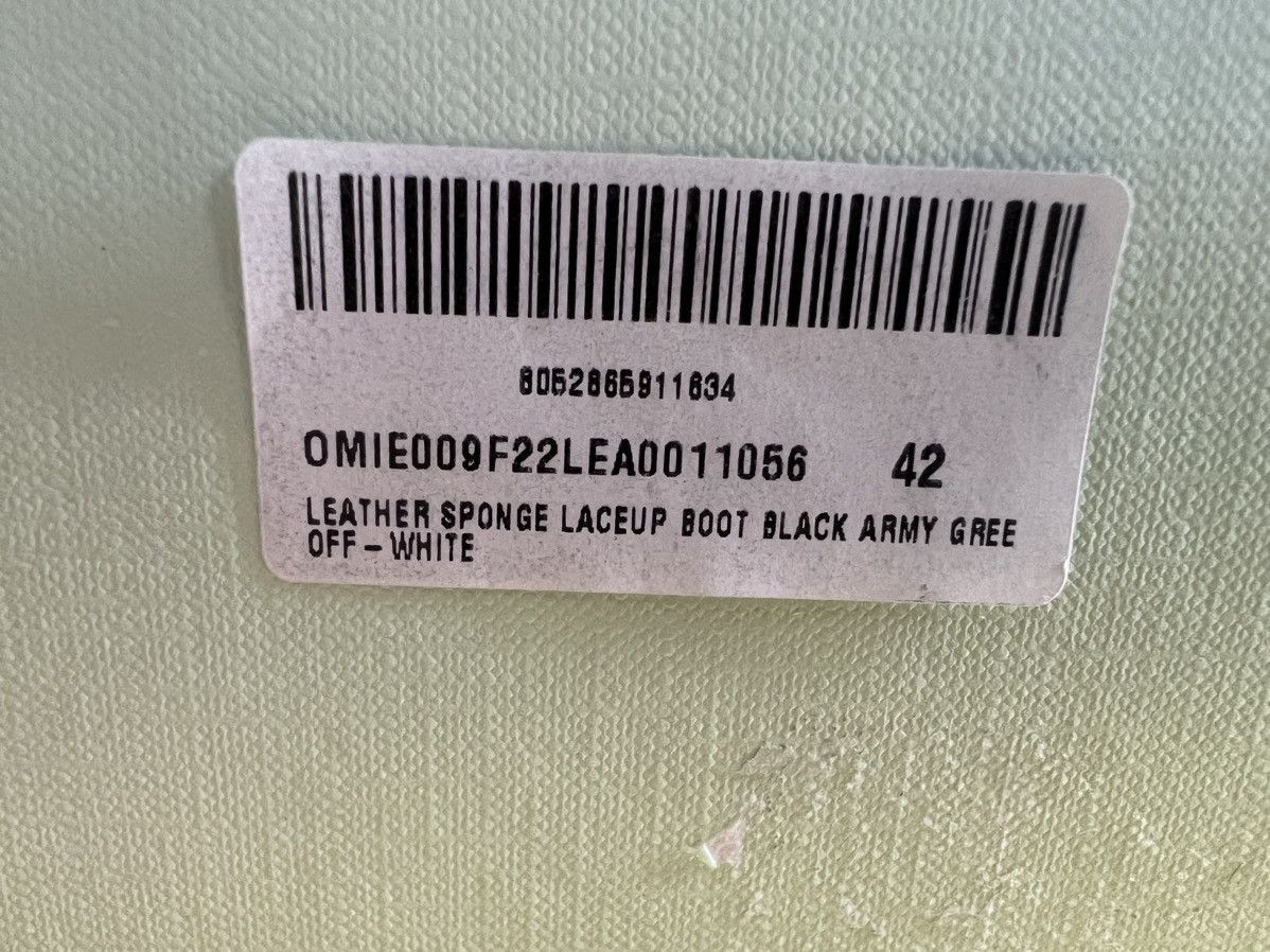Off-White NIB $1.1K Sponge-Sole Army/Combat Boots, Italy SEND OFFERS Size US 9 / EU 42 - 25 Thumbnail