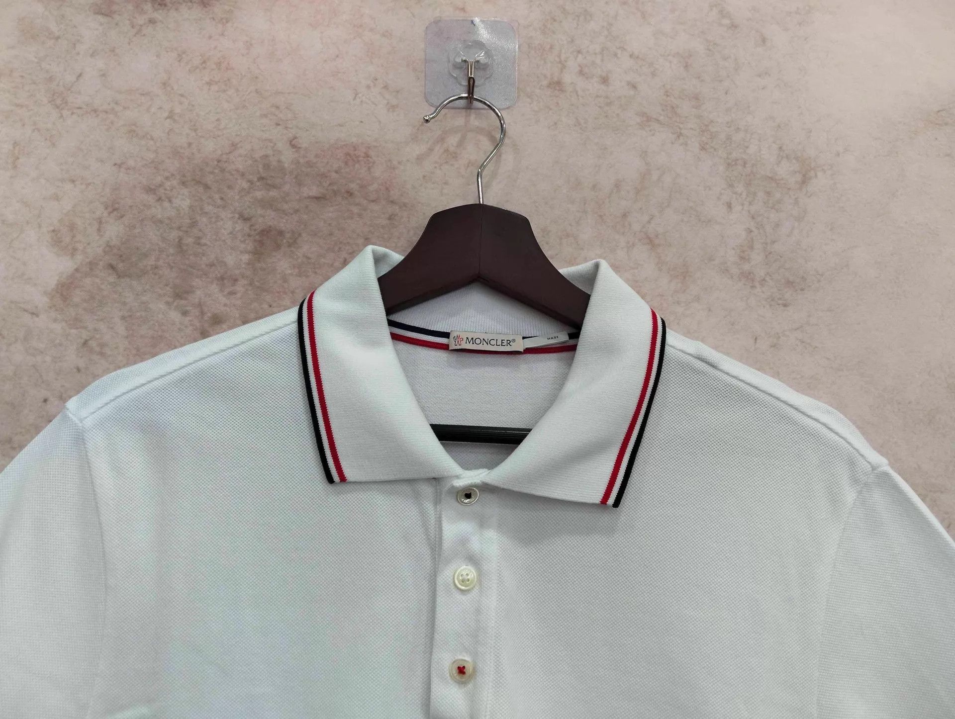 Moncler Moncler White Polo Shirt Short Sleeve L Size US L / EU 52-54 / 3 - 3 Thumbnail