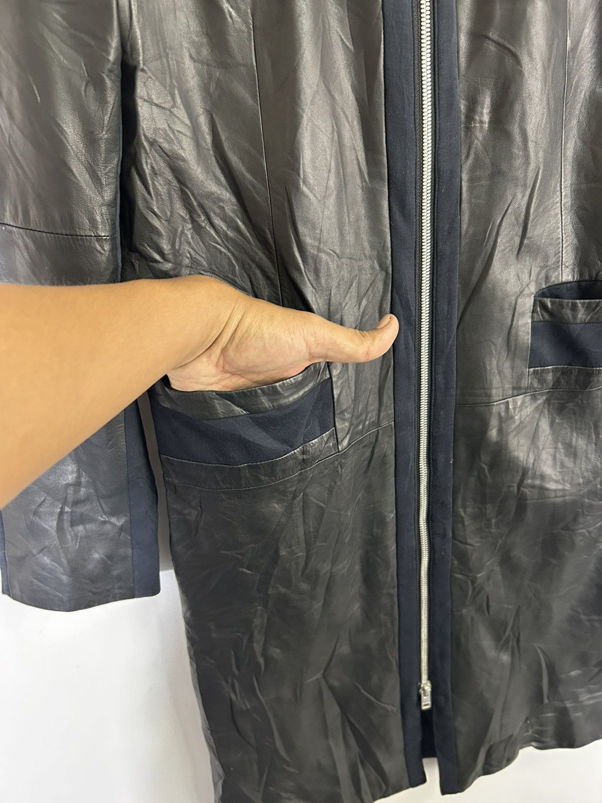 Paul Smith 🔥Paul Smith Black Leather Zipper Long Jacket Size S / US 4 / IT 40 - 6 Thumbnail