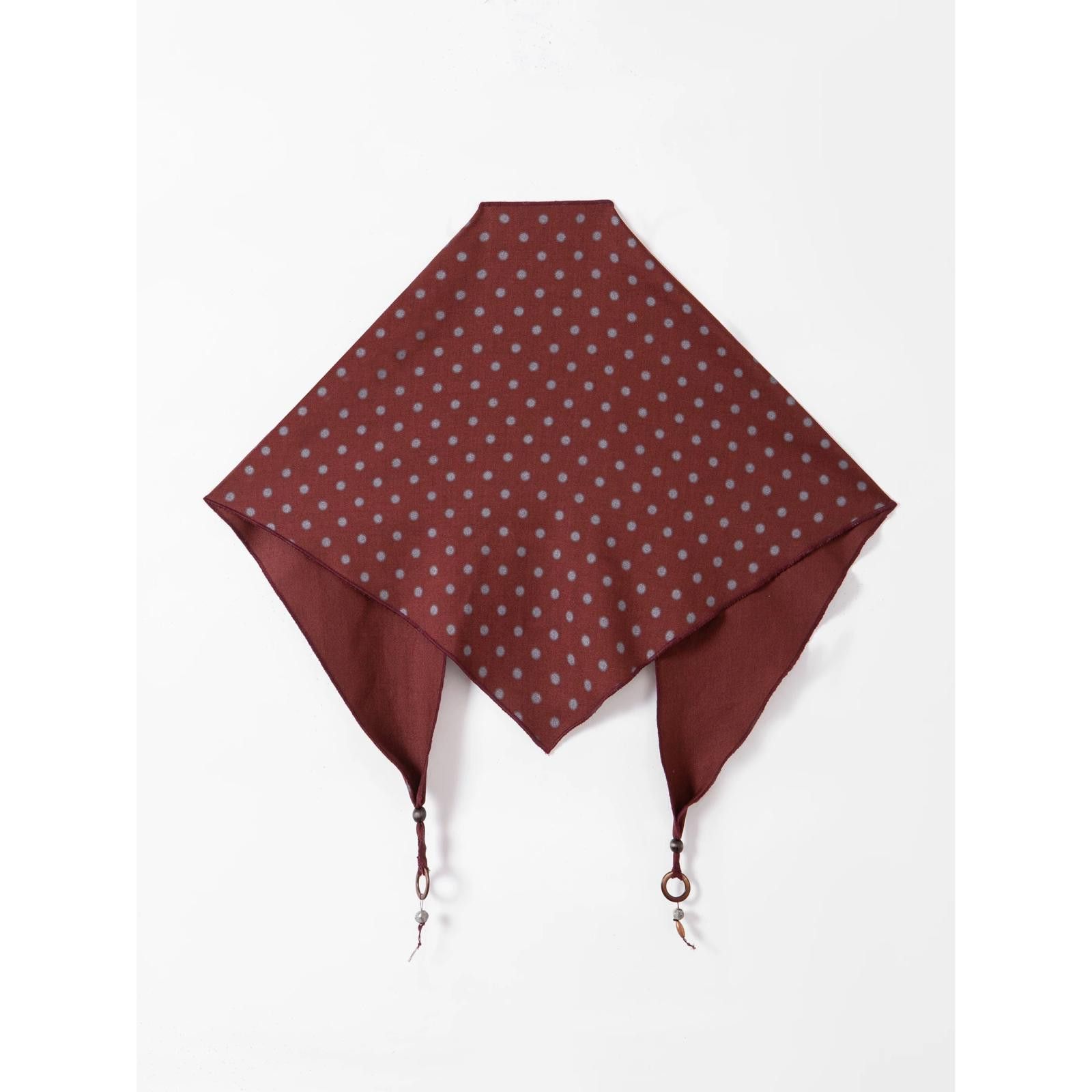 Japanese Brand Y2k Vintage Style Burgundy Polka Dot Bandana Headscarf Size ONE SIZE - 6 Thumbnail