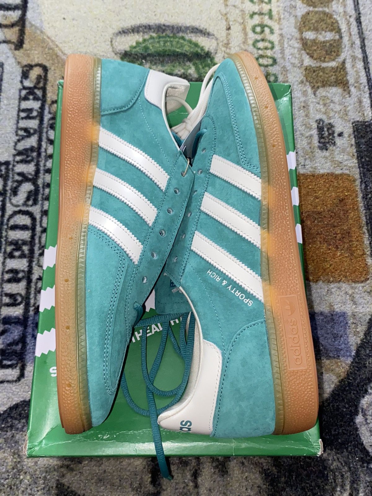 Adidas × Sporty & Rich Adidas Handball Spezial Sporty & Rich Green Size US 13 / EU 46 - 2 Thumbnail
