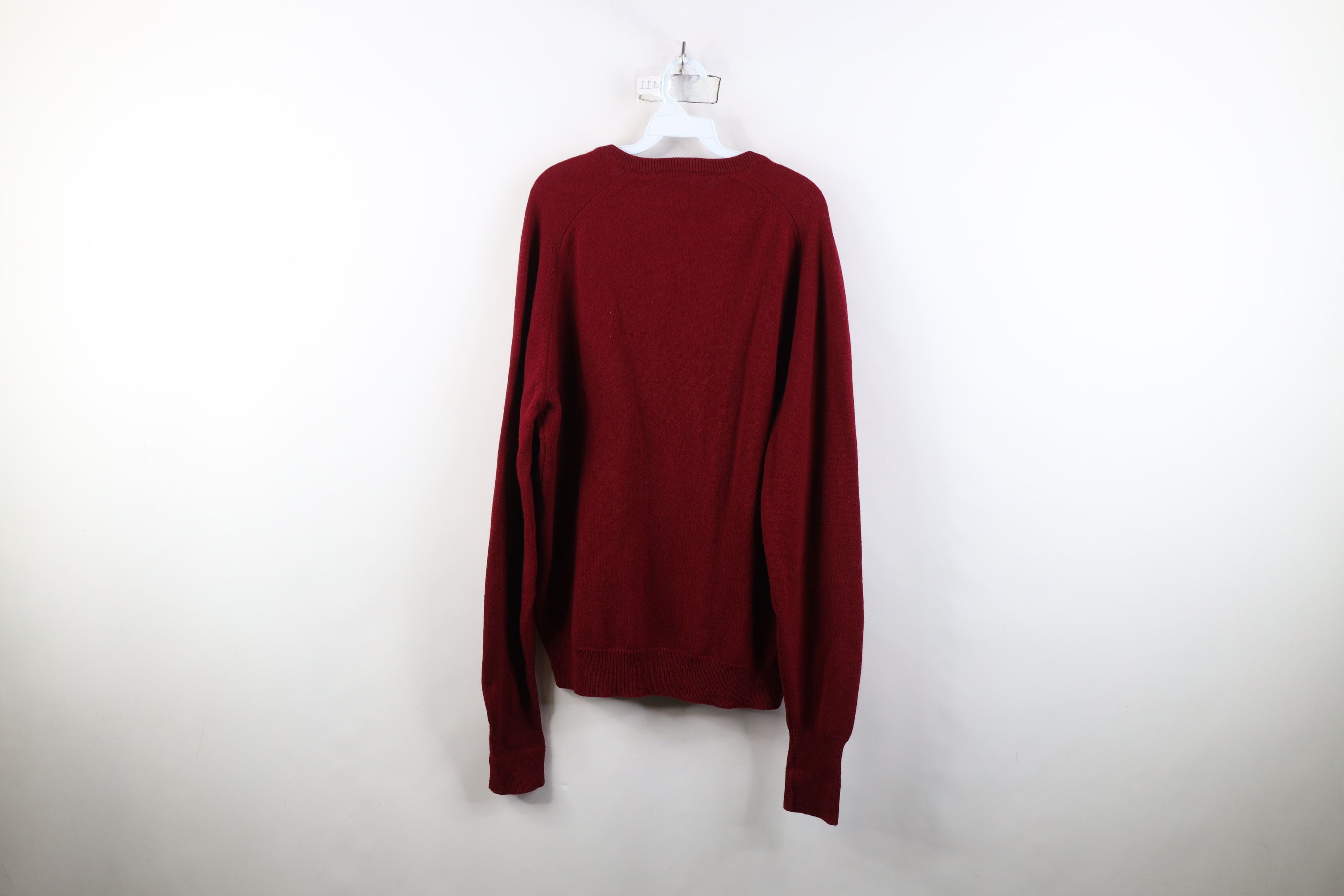 L.L. Bean Vintage 70s LL Bean Lambswool Knit V-Neck Sweater Red USA Size US XL / EU 56 / 4 - 7 Thumbnail
