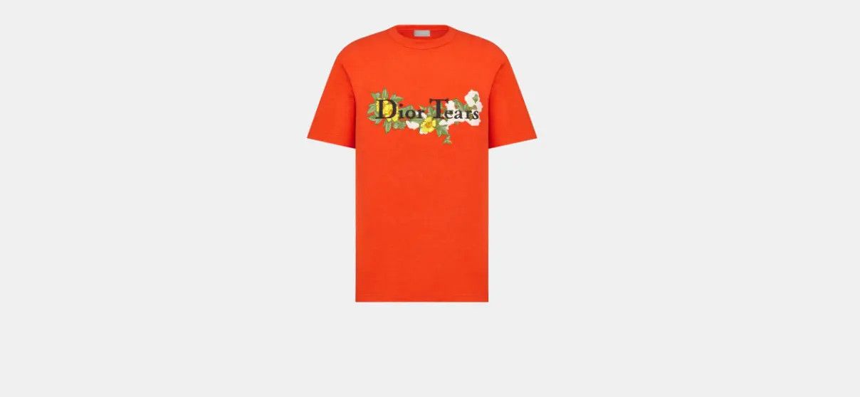 DENIM TEARS × Dior o1w1db10824 Relaxed Fit T-Shirt in Red Size US XL / EU 56 / 4 - 1 Thumbnail