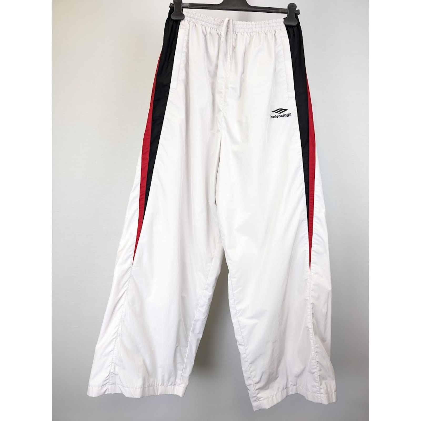 Balenciaga o1rshd1 Techno Poplin Tracsuit Pants in Off-White Size US 28 / EU 44 - 2 Thumbnail